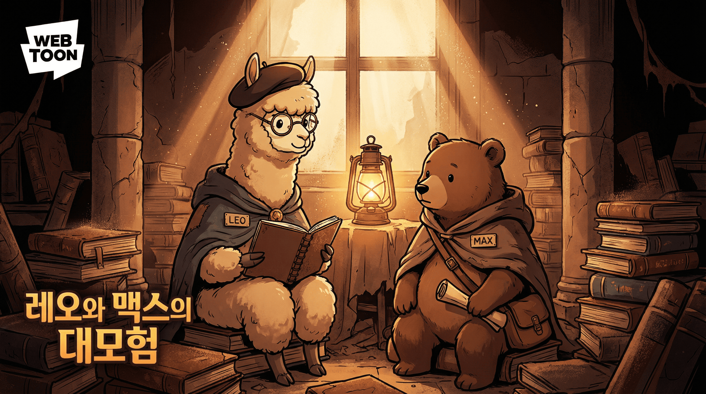 Manga IP Storyboard: Leo & Max Layout 104 (Korean Webtoon · Full Color)