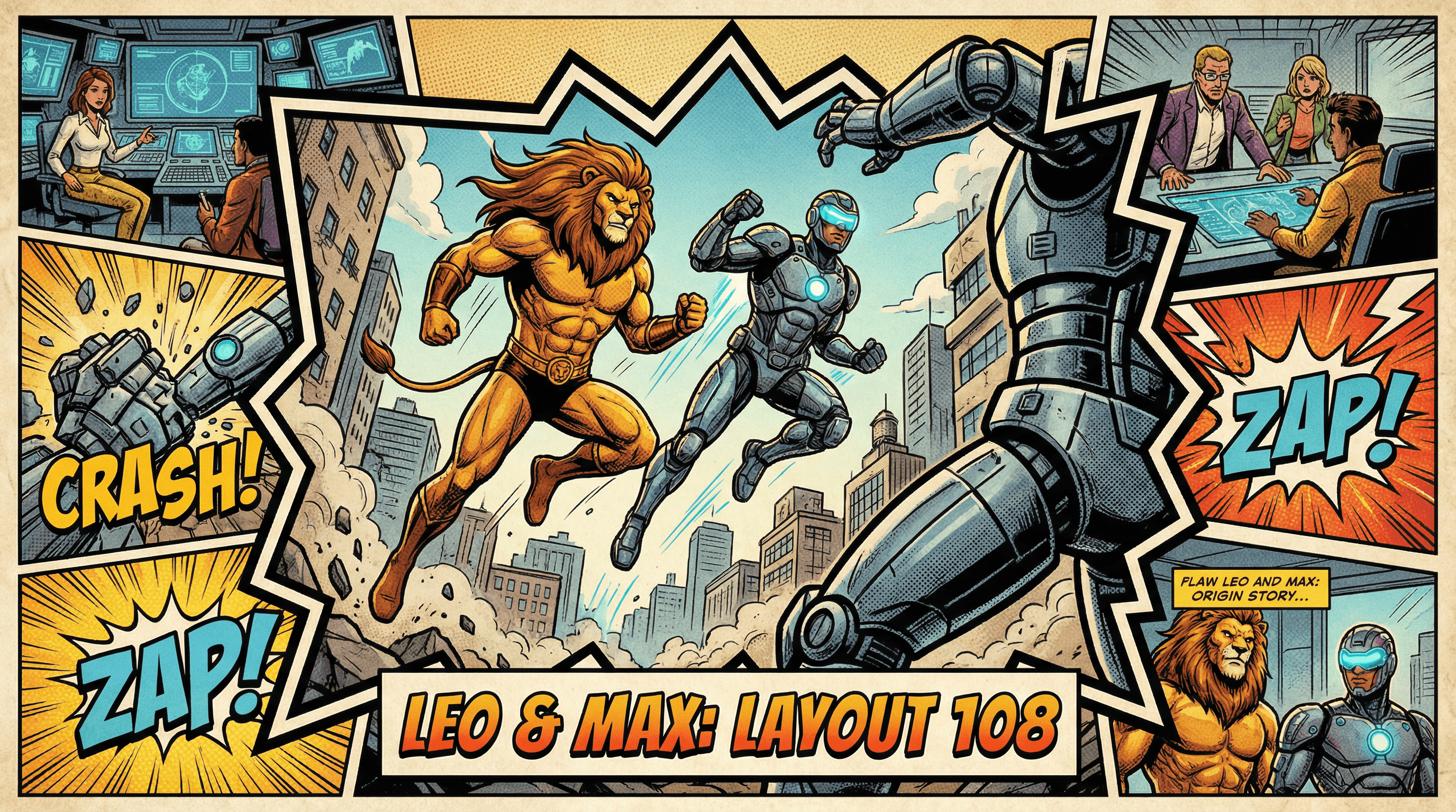 Manga IP Storyboard: Leo & Max Layout 108 (American Comic · Full Color)