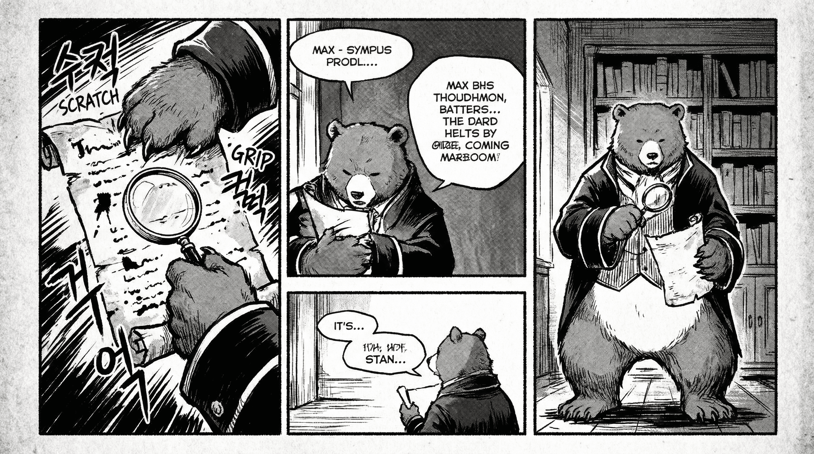 Manga IP Storyboard: Leo & Max Layout 11 (Korean Webtoon · Black & White)