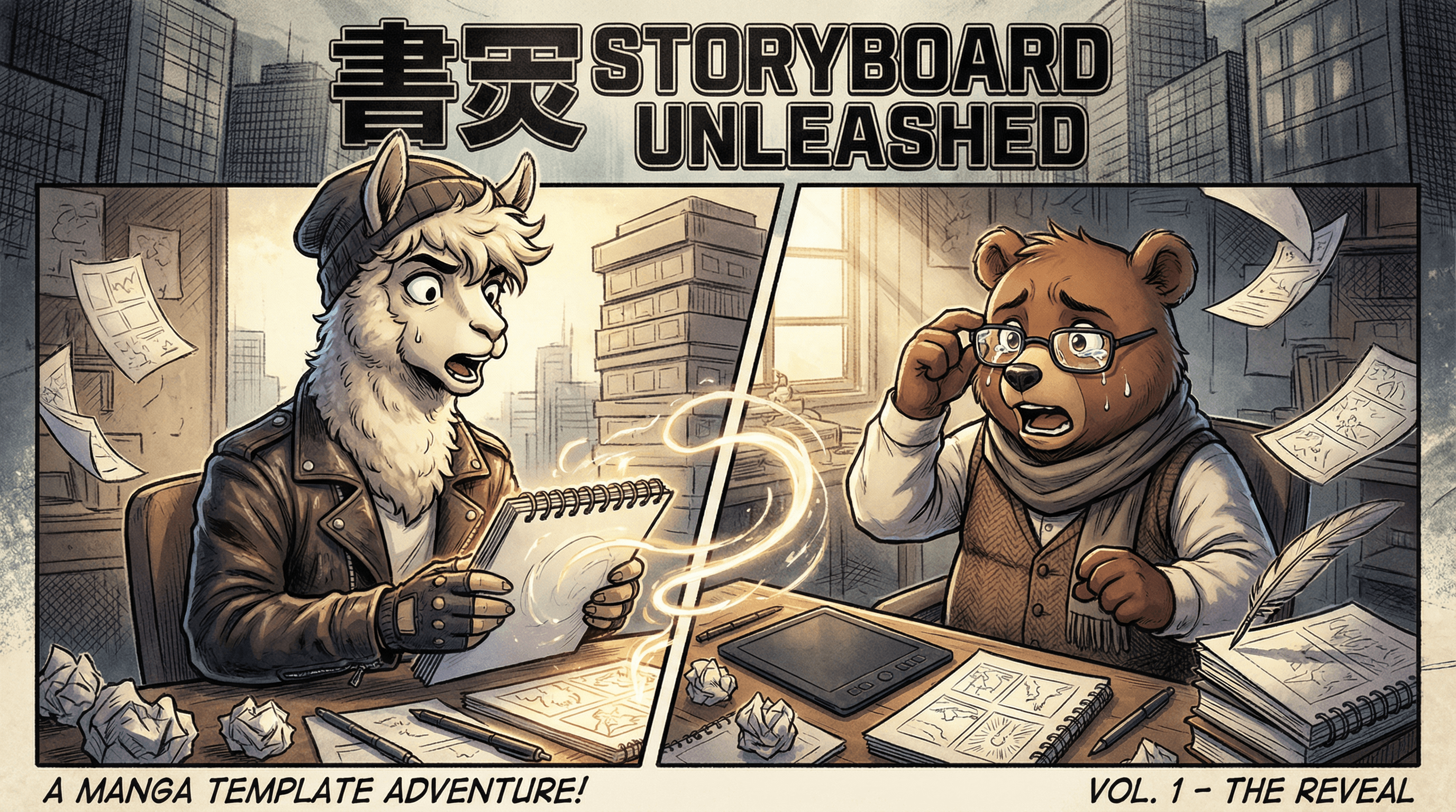 Manga IP Storyboard: Leo & Max Layout 132 (Korean Webtoon · Black & White)