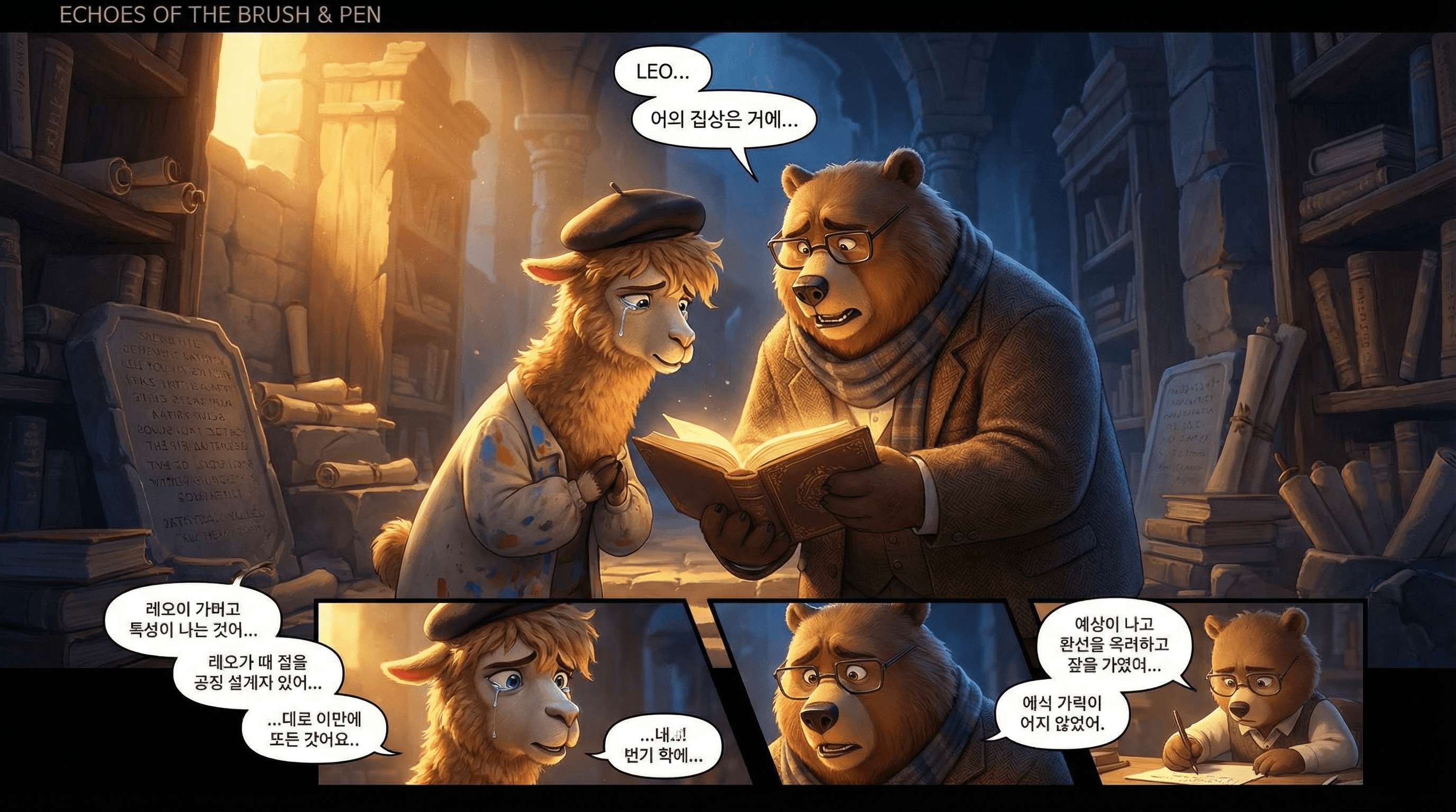 Manga IP Storyboard: Leo & Max Layout 135 (Korean Webtoon · Full Color)