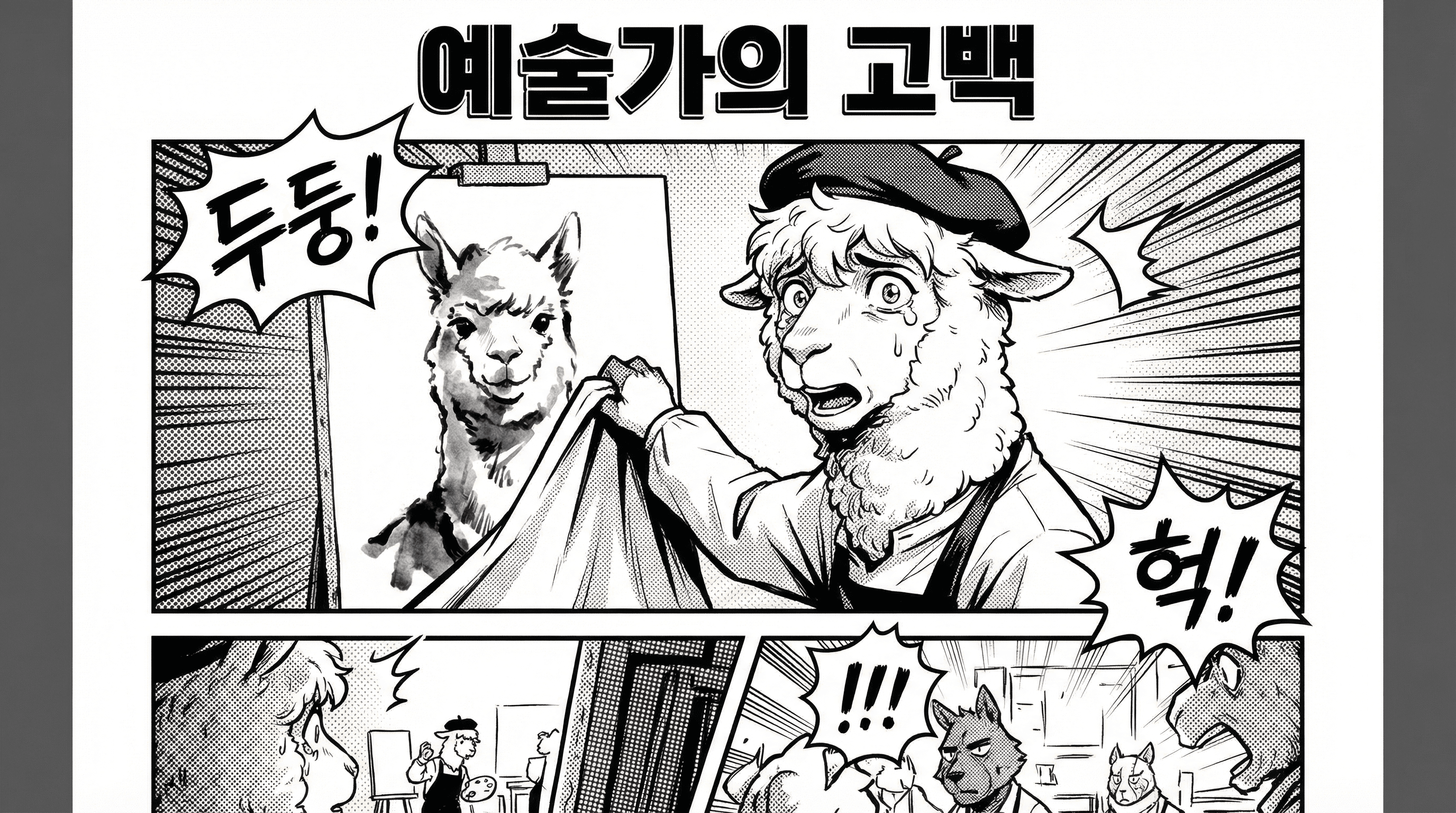 Manga IP Storyboard: Leo & Max Layout 144 (Korean Webtoon · Black & White)