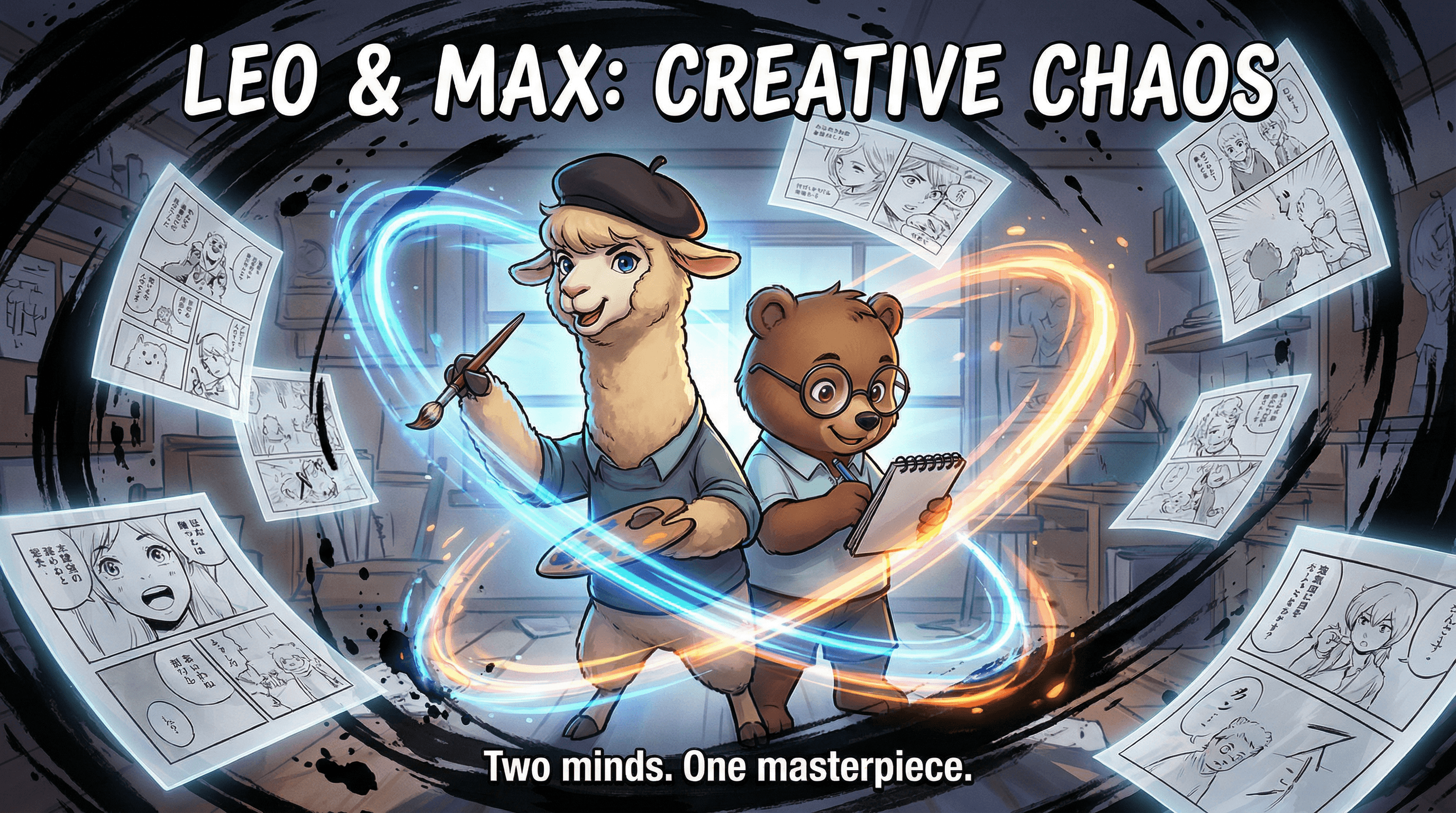 Manga IP Storyboard: Leo & Max Layout 151 (Korean Webtoon · Black & White)