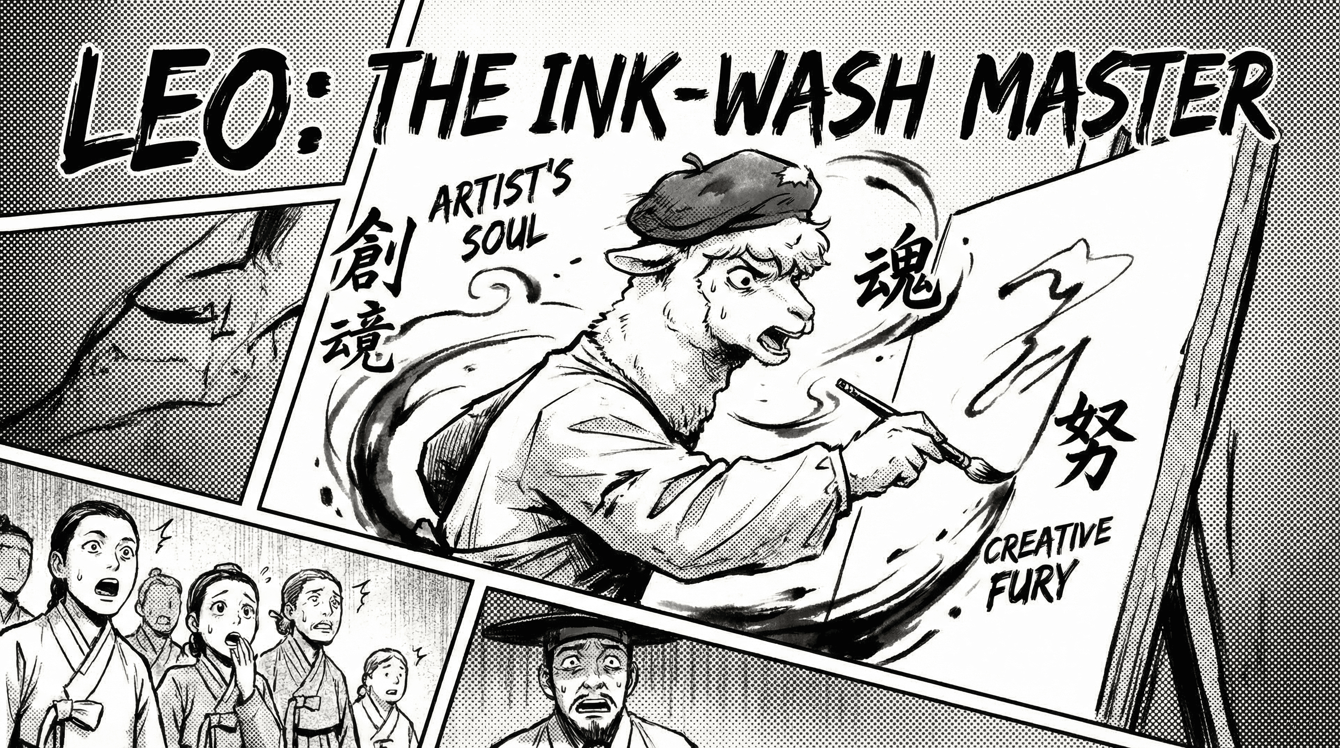 Manga IP Storyboard: Leo & Max Layout 157 (Korean Webtoon · Black & White)