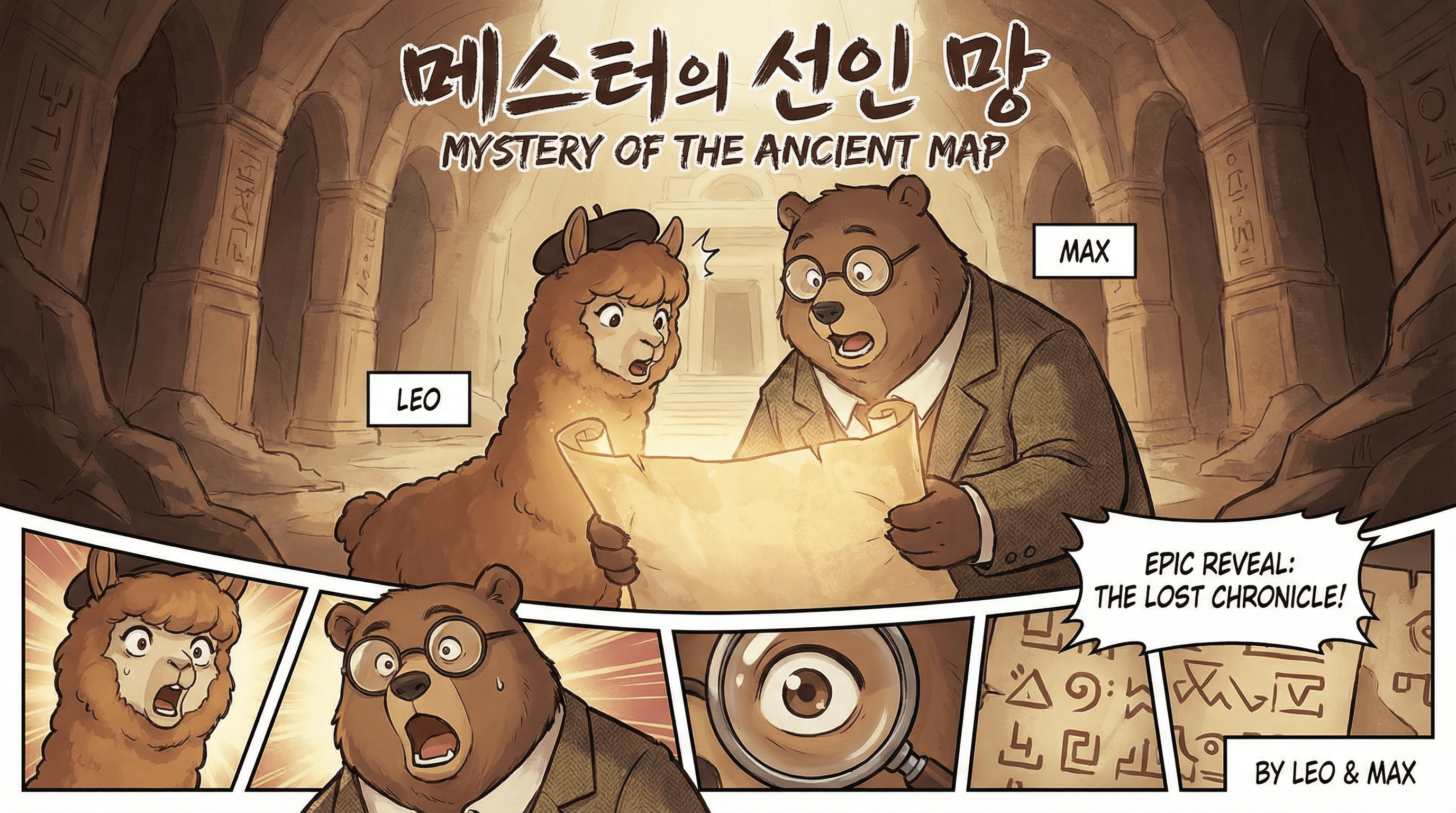 Manga IP Storyboard: Leo & Max Layout 160 (Korean Webtoon · Full Color)