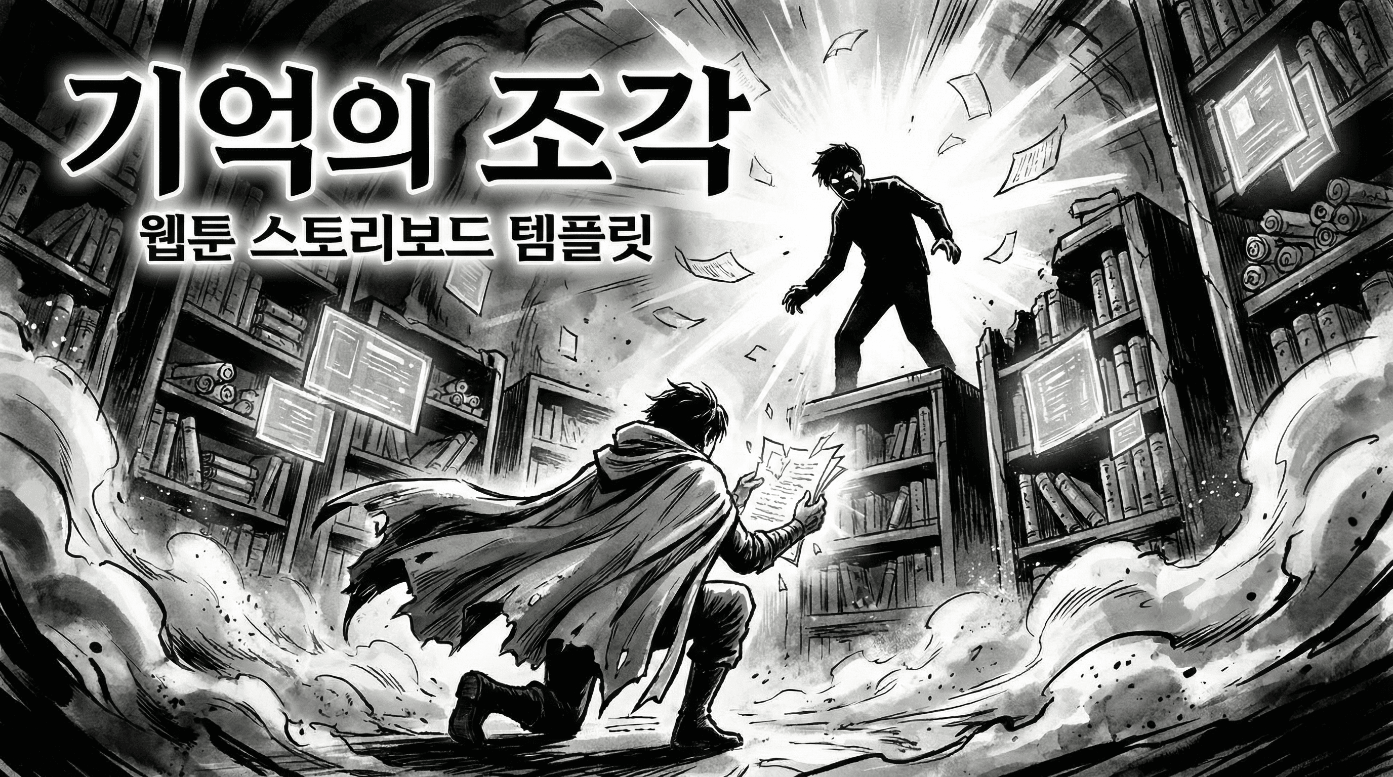 Manga IP Storyboard: Leo & Max Layout 167 (Korean Webtoon · Black & White)