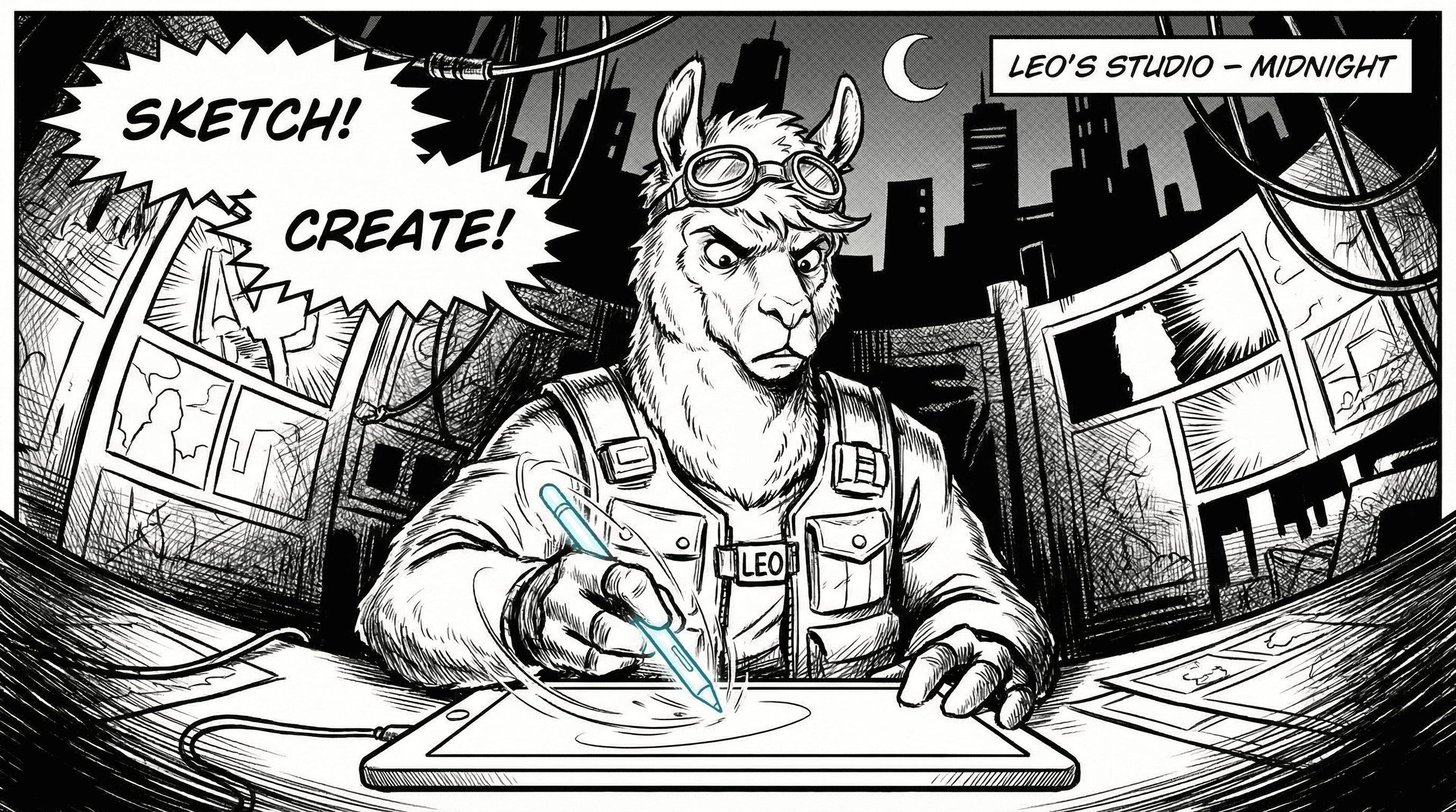 Manga IP Storyboard: Leo & Max Layout 168 (American Comic · Black & White)