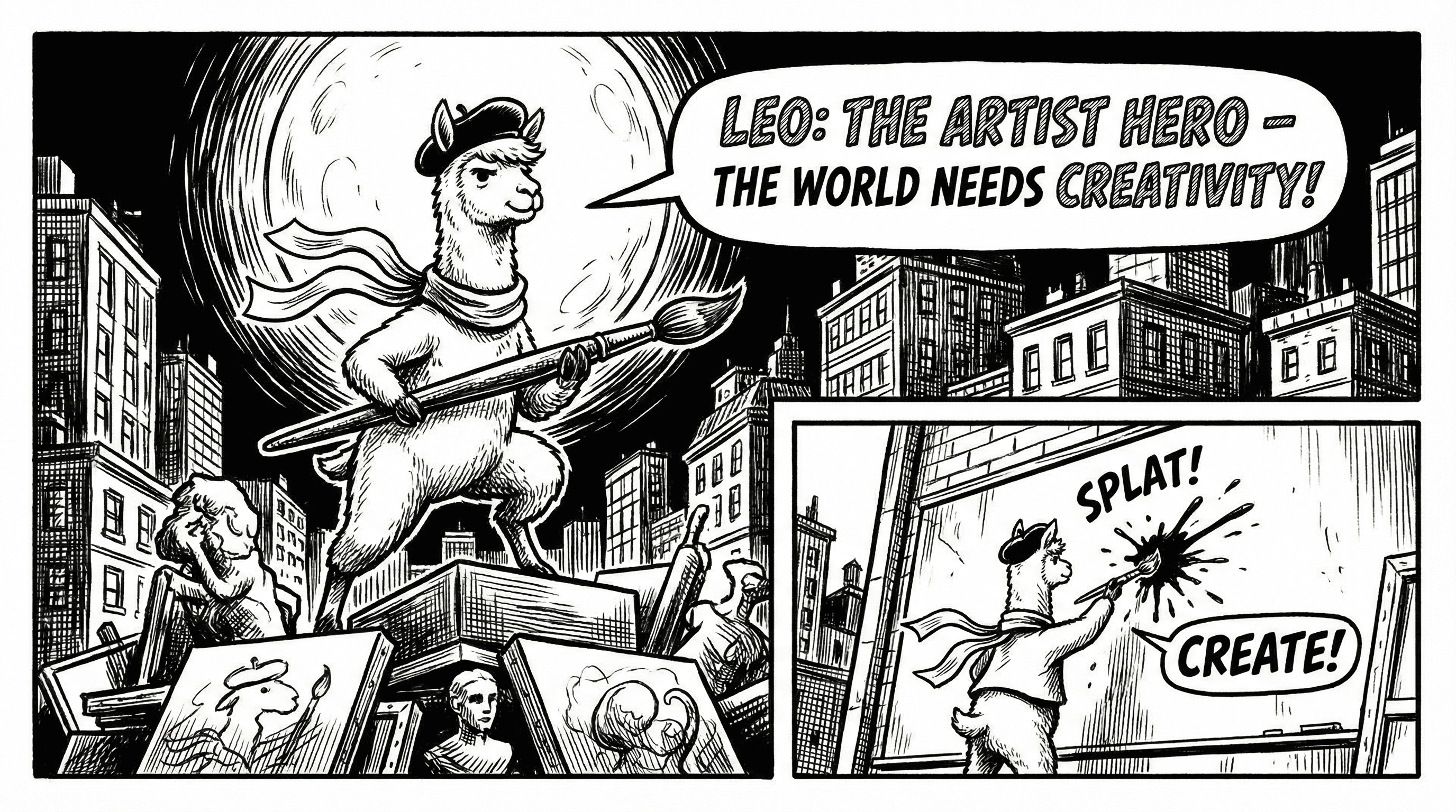 Manga IP Storyboard: Leo & Max Layout 205 (American Comic · Black & White)