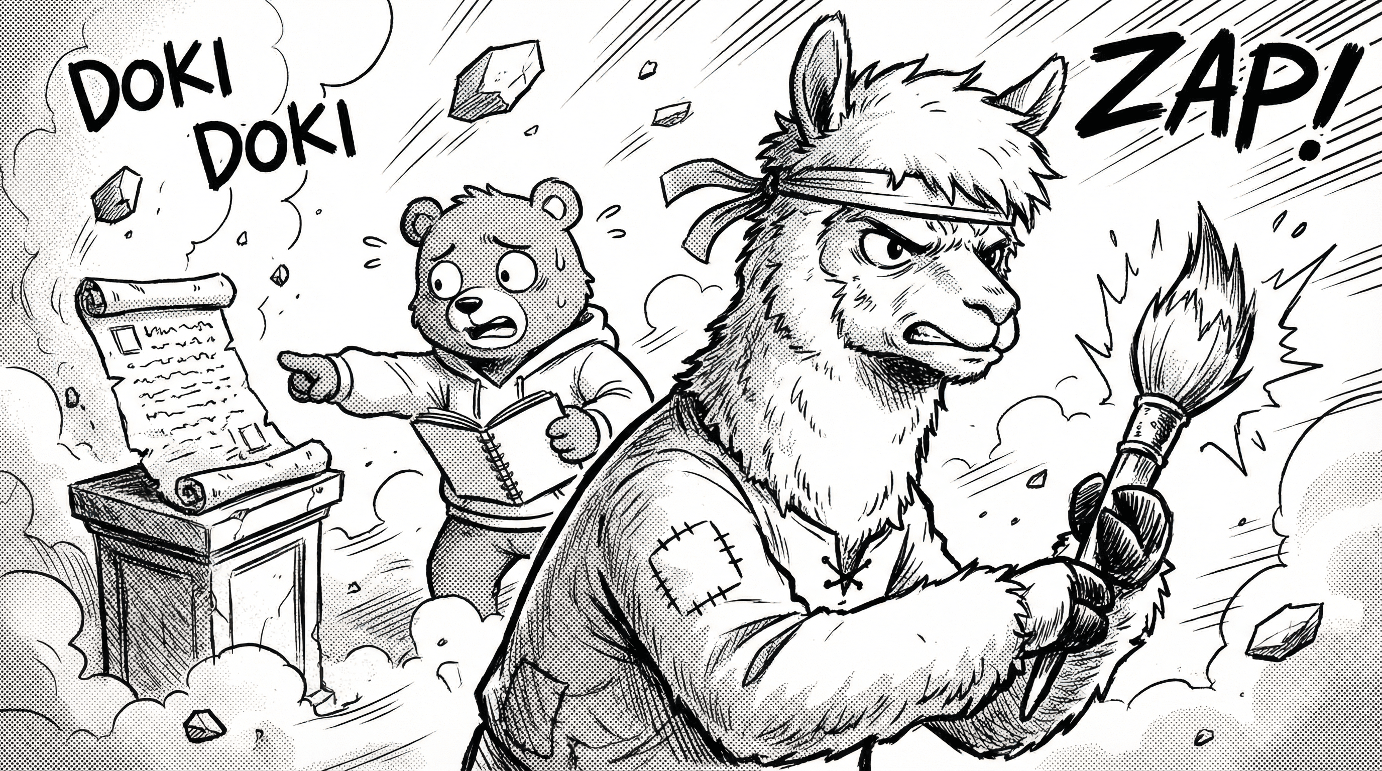 Manga IP Storyboard: Leo & Max Layout 208 (Japanese Manga · Black & White)