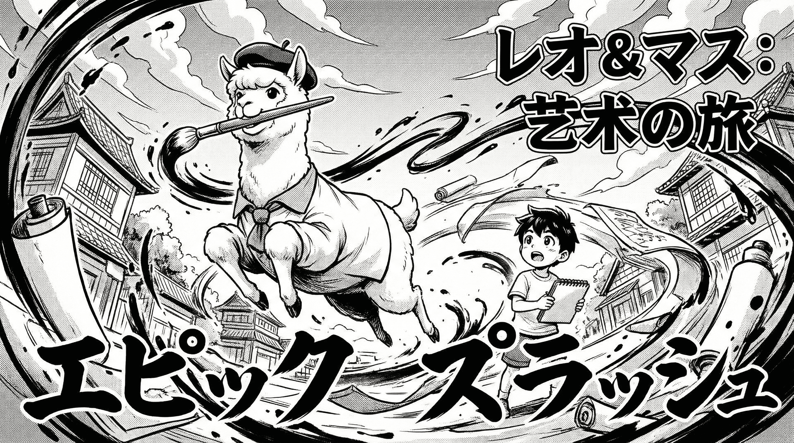 Manga IP Storyboard: Leo & Max Layout 213 (Japanese Manga · Black & White)