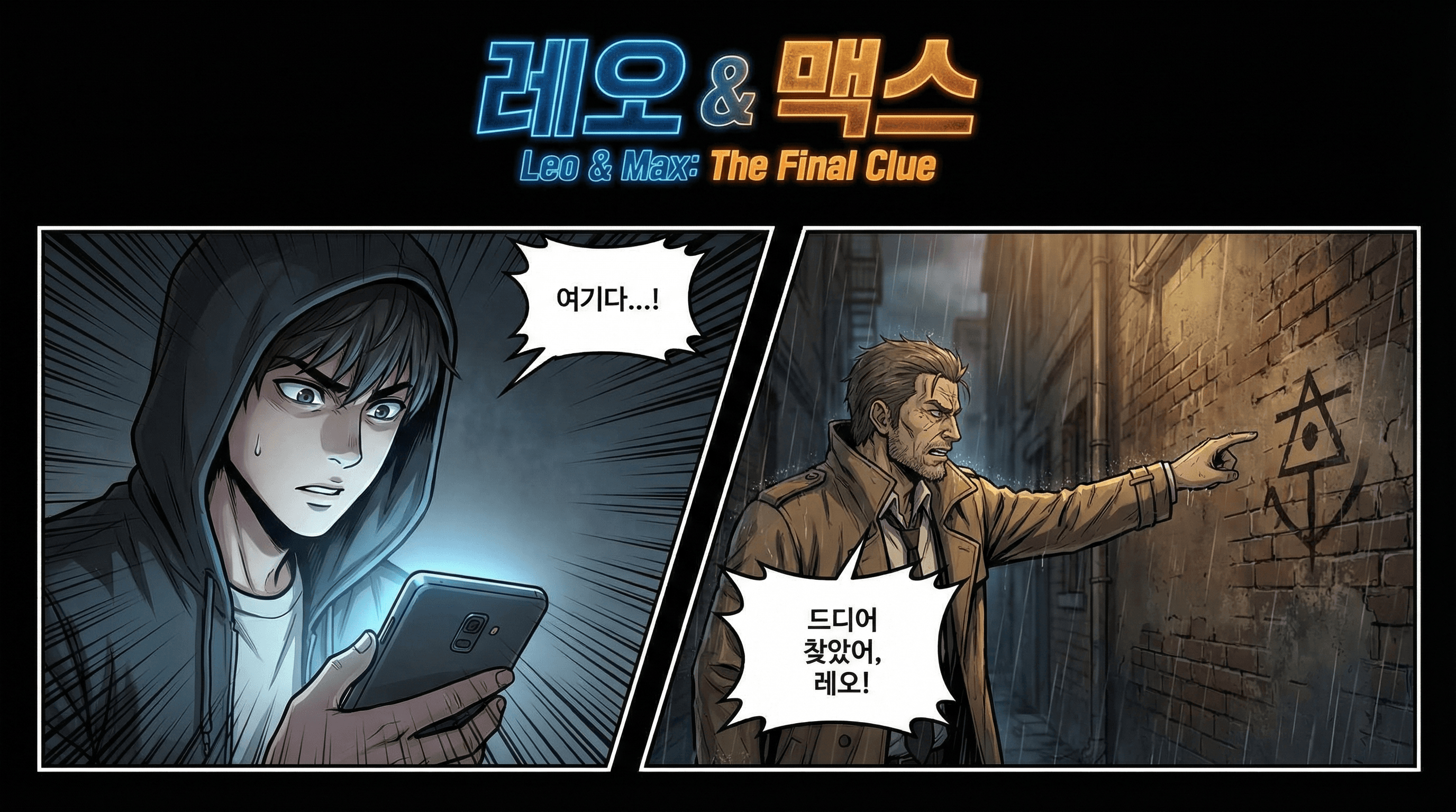 Manga IP Storyboard: Leo & Max Layout 216 (Korean Webtoon · Full Color)