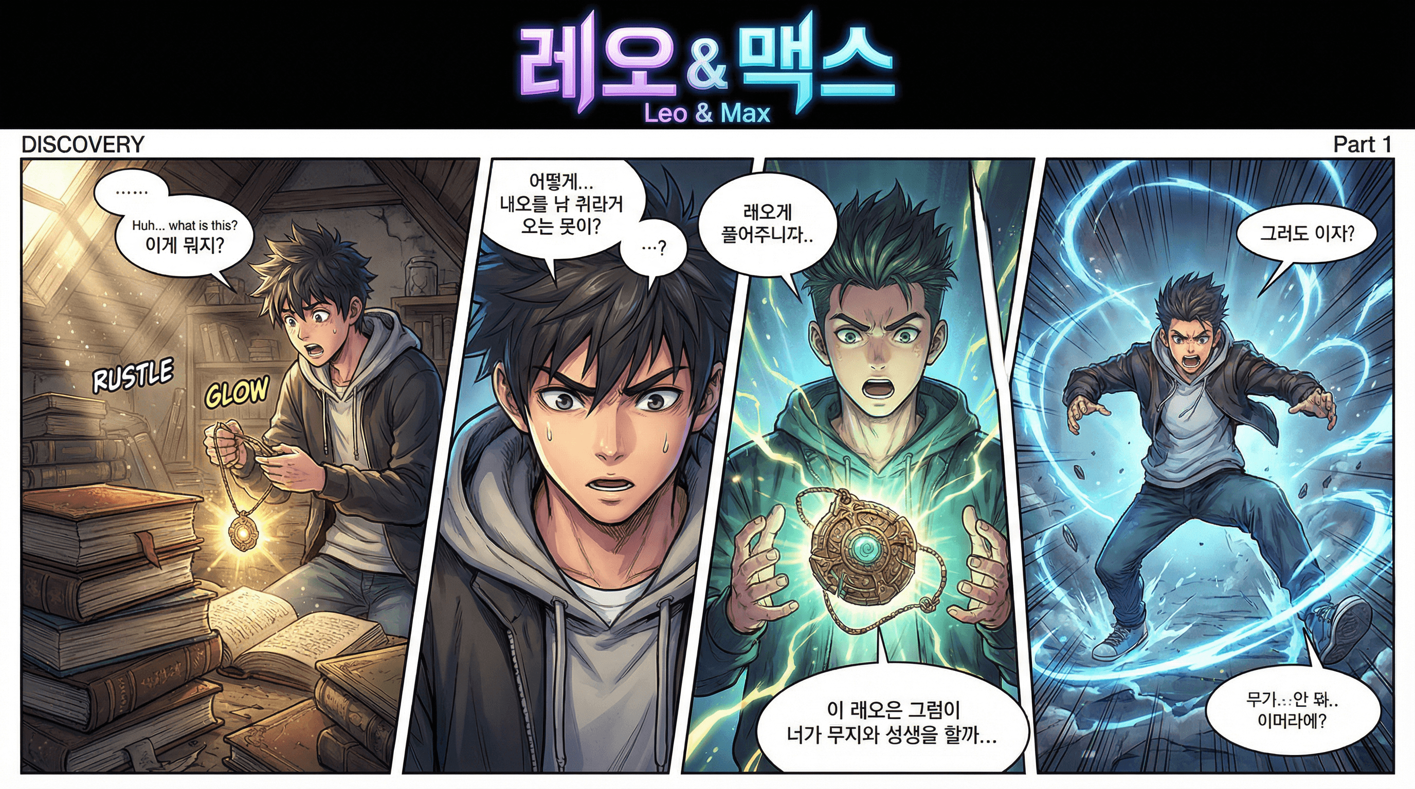 Manga IP Storyboard: Leo & Max Layout 241 (Korean Webtoon · Full Color)