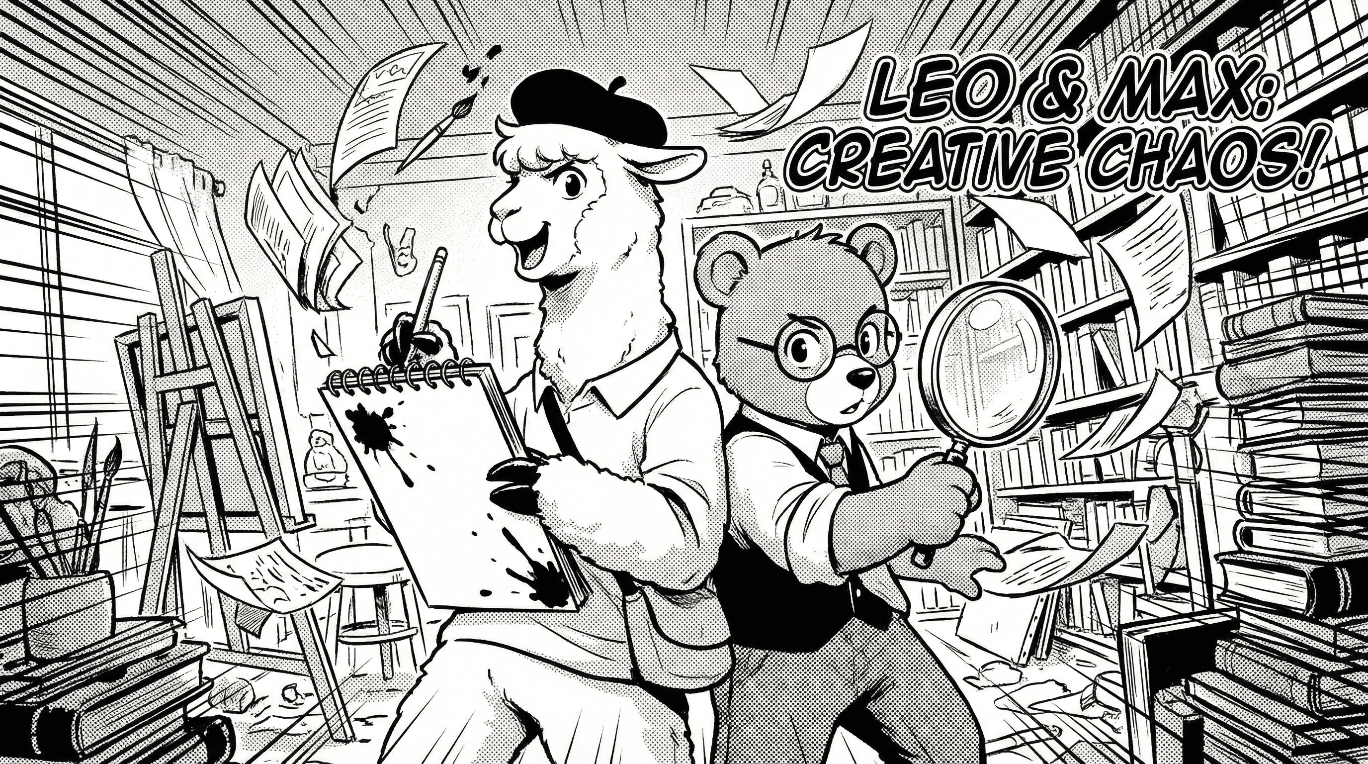 Manga IP Storyboard: Leo & Max Layout 245 (Japanese Manga · Black & White)