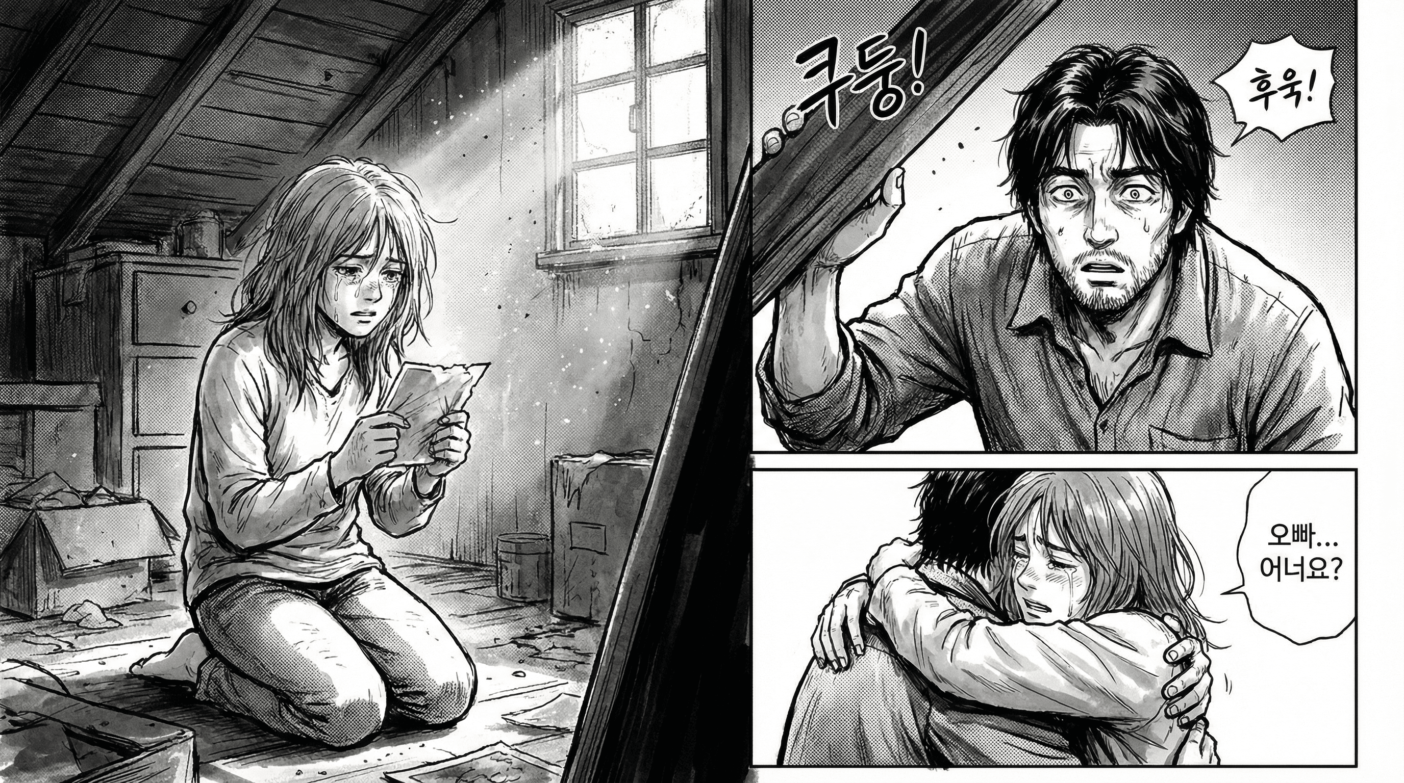 Manga IP Storyboard: Leo & Max Layout 247 (Korean Webtoon · Black & White)