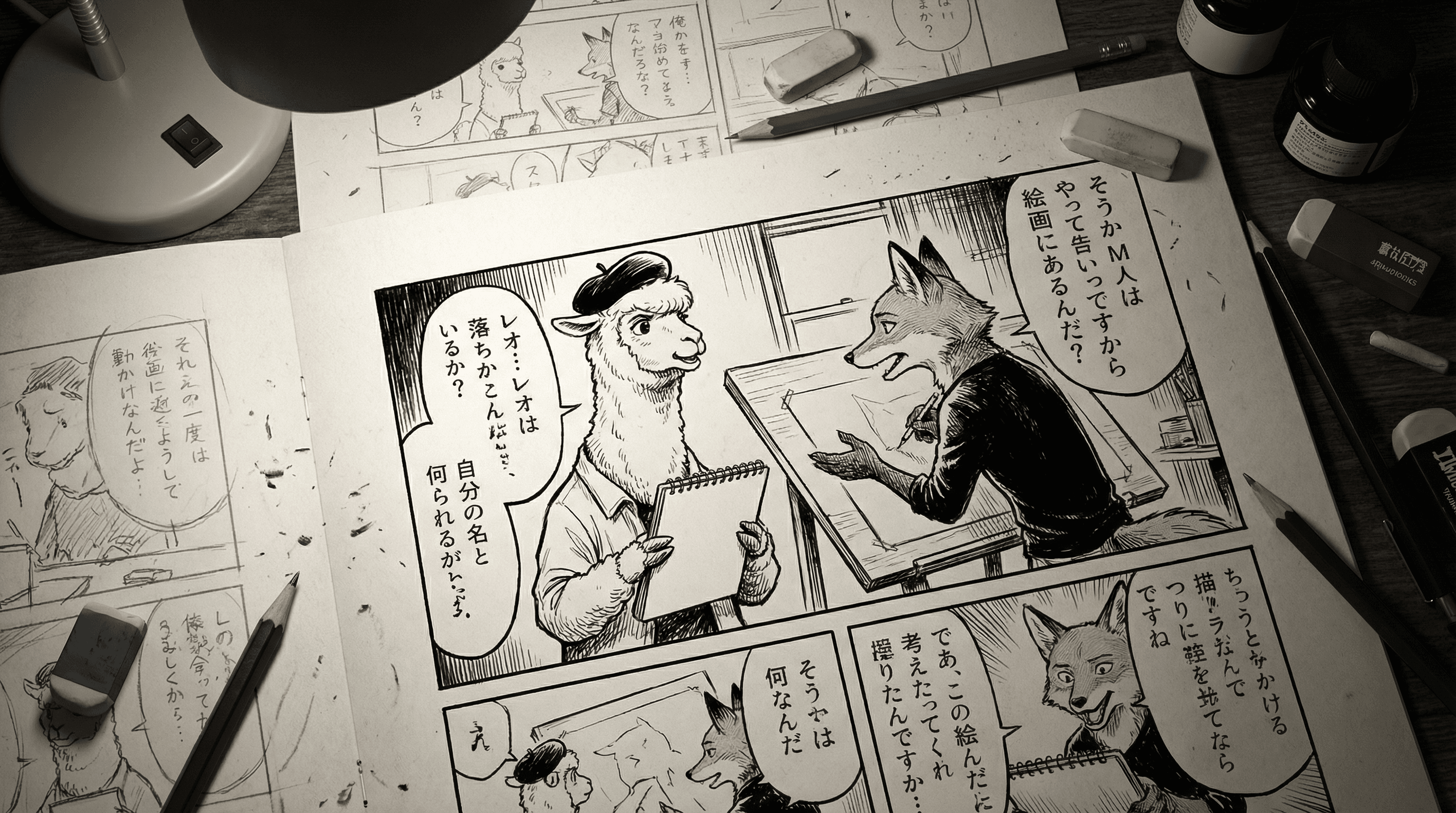 Manga IP Storyboard: Leo & Max Layout 252 (Japanese Manga · Black & White)