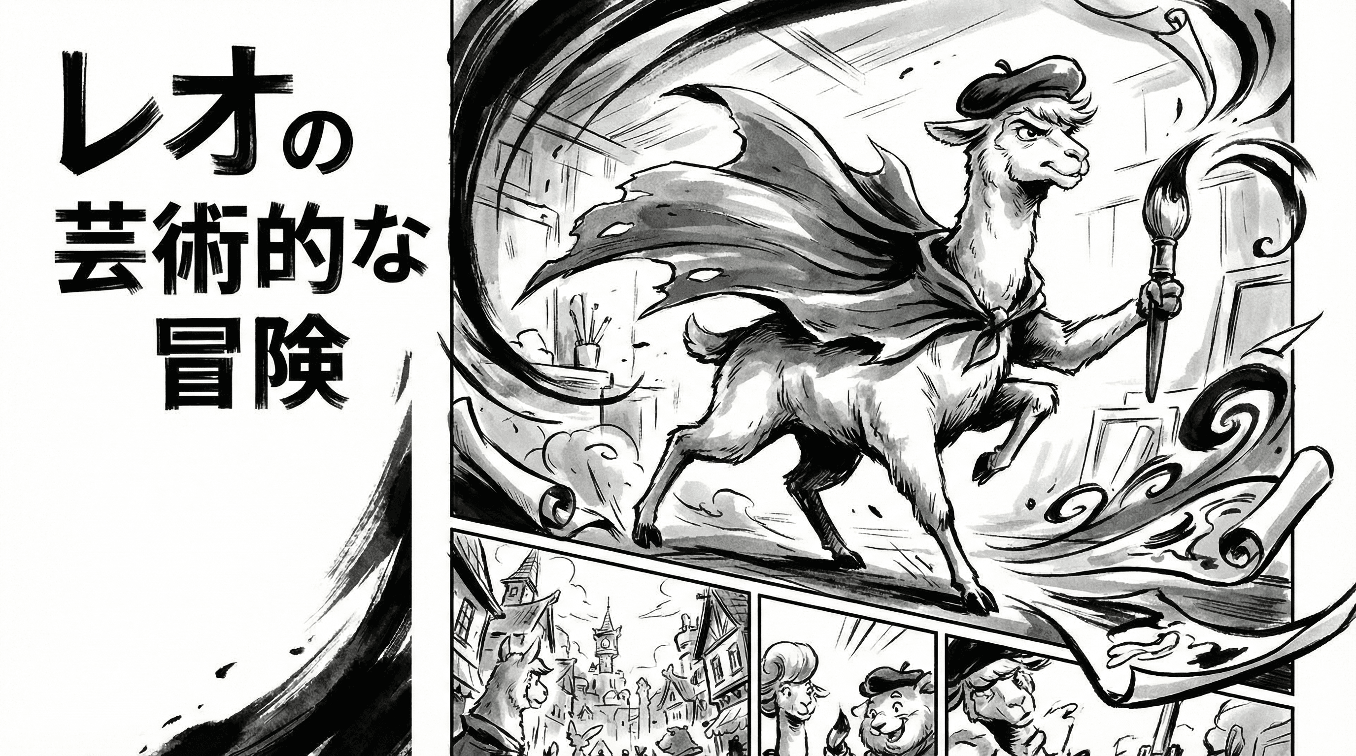 Manga IP Storyboard: Leo & Max Layout 258 (Japanese Manga · Black & White)