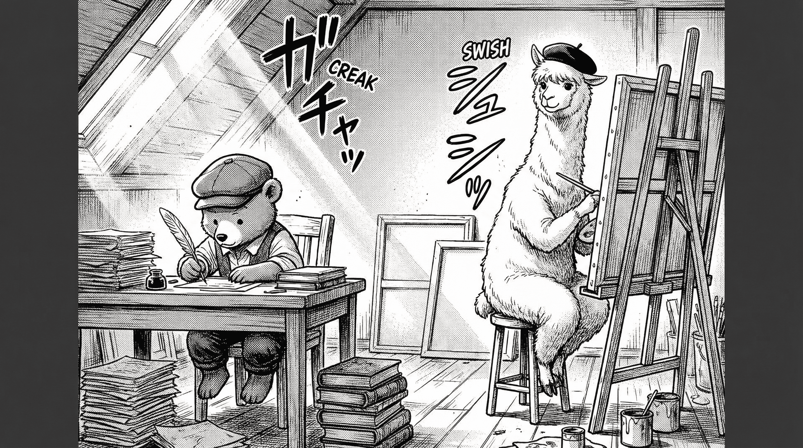 Manga IP Storyboard: Leo & Max Layout 261 (Japanese Manga · Black & White)