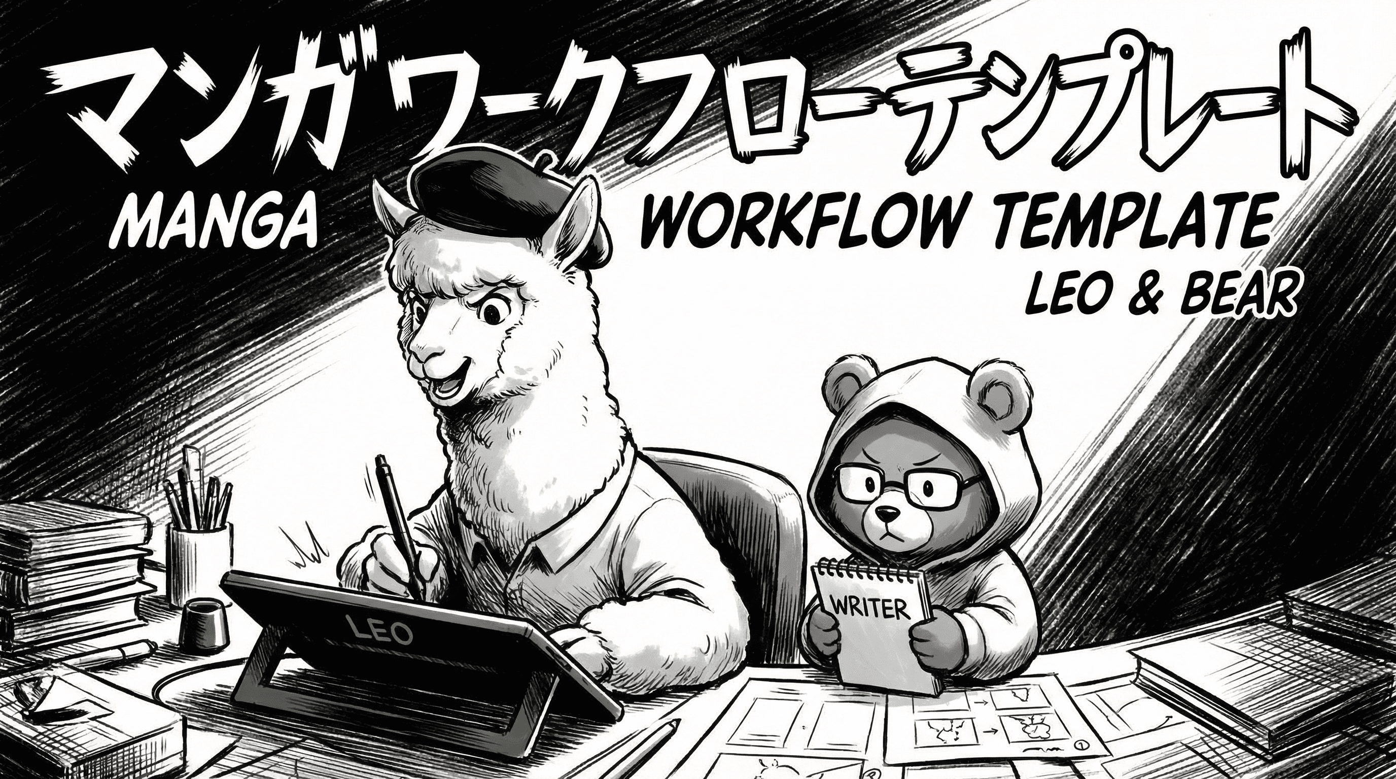 Manga IP Storyboard: Leo & Max Layout 300 (Japanese Manga · Black & White)