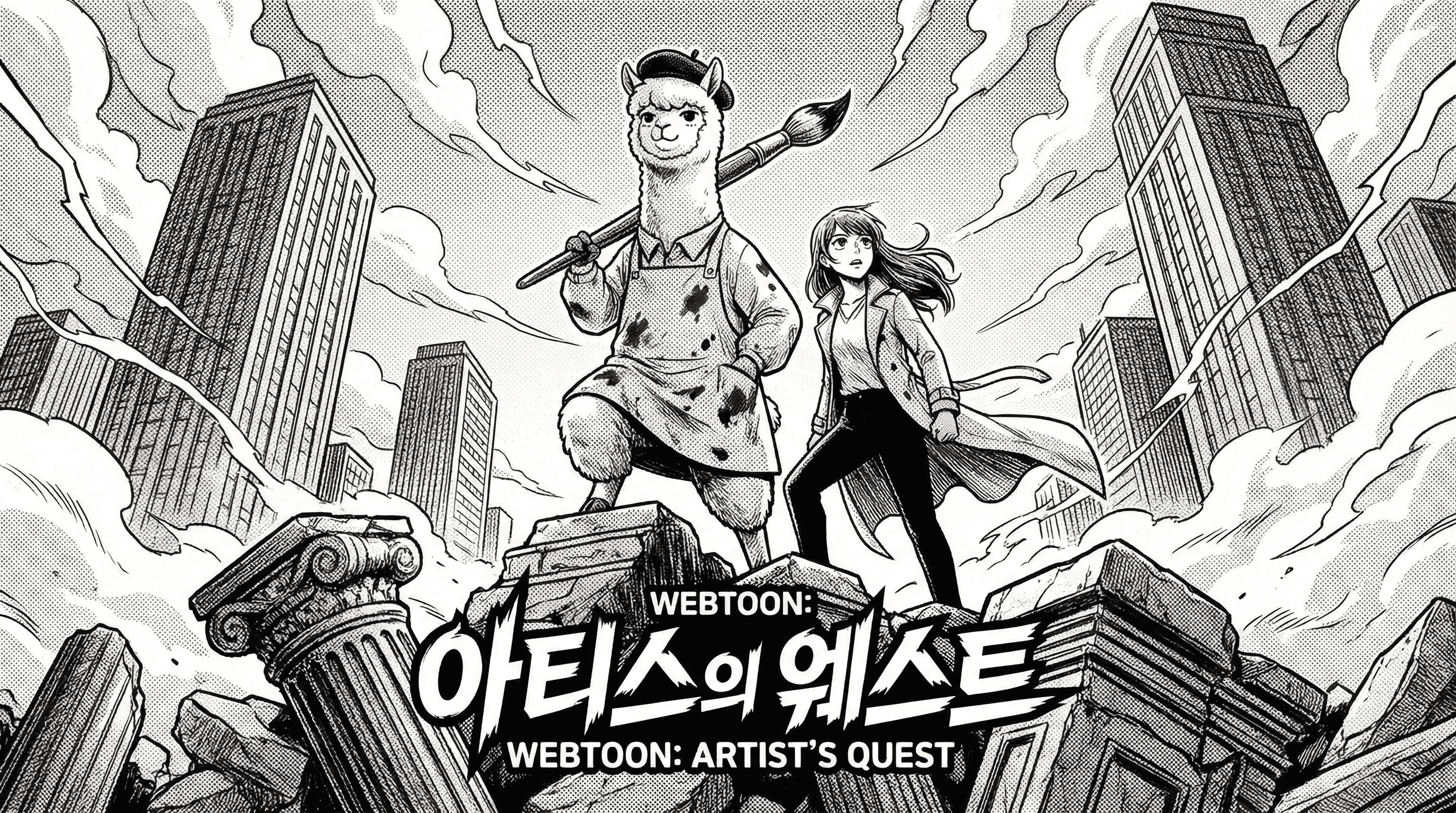 Manga IP Storyboard: Leo & Max Layout 306 (Korean Webtoon · Black & White)