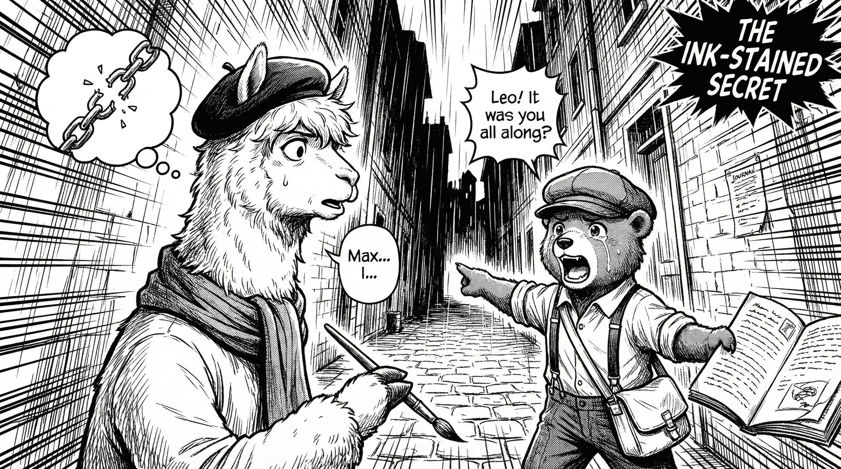 Manga IP Storyboard: Leo & Max Layout 50 (Japanese Manga · Black & White)