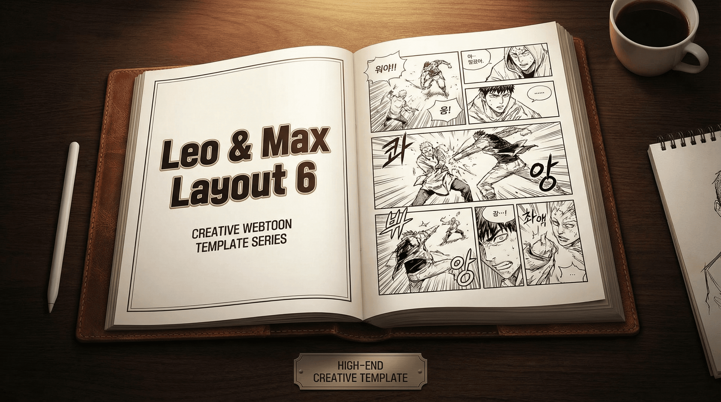 Manga IP Storyboard: Leo & Max Layout 6 (Korean Webtoon · Full Color)