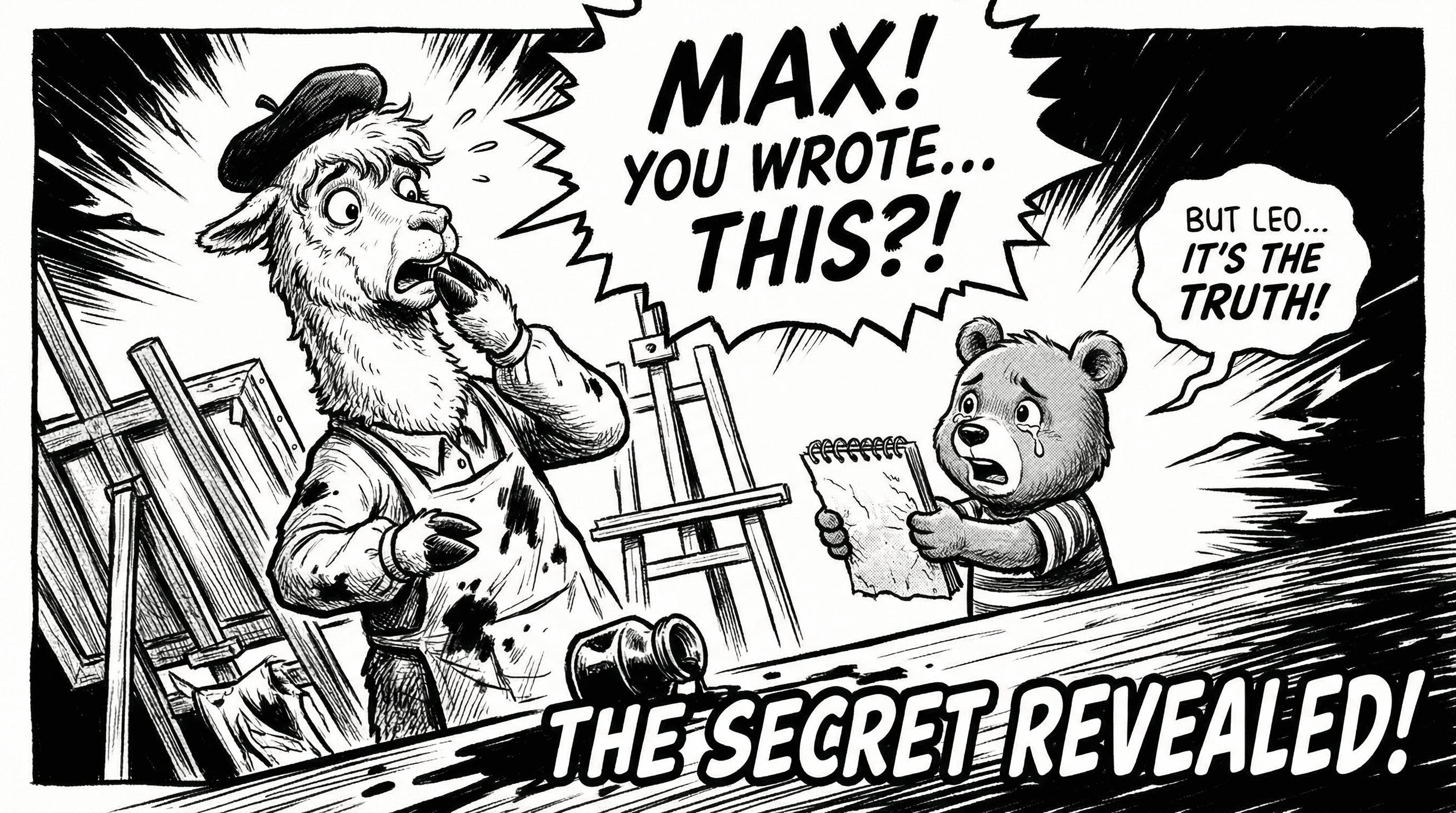 Manga IP Storyboard: Leo & Max Layout 72 (American Comic · Black & White)