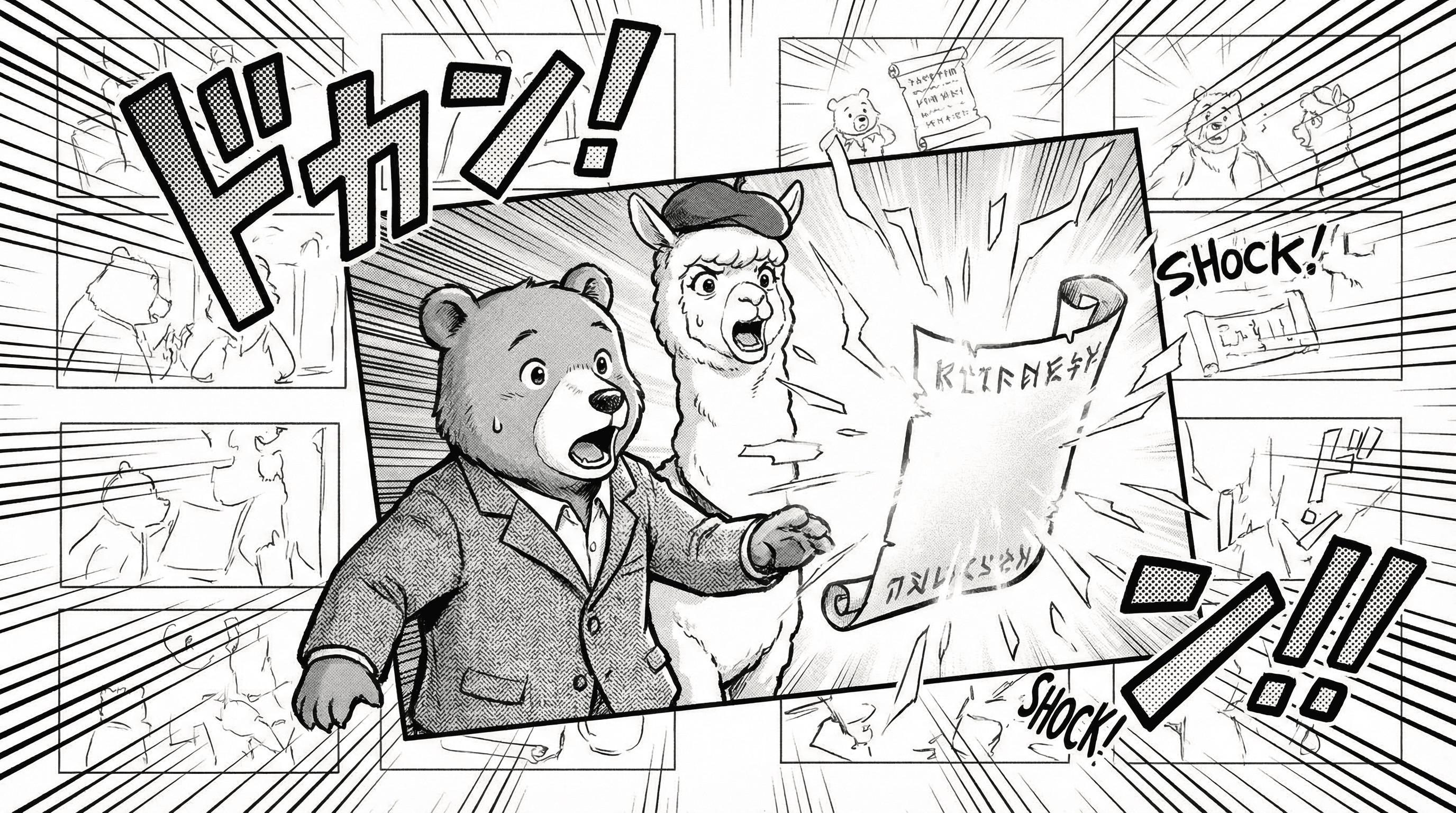 Manga IP Storyboard: Leo & Max Layout 73 (Japanese Manga · Black & White)