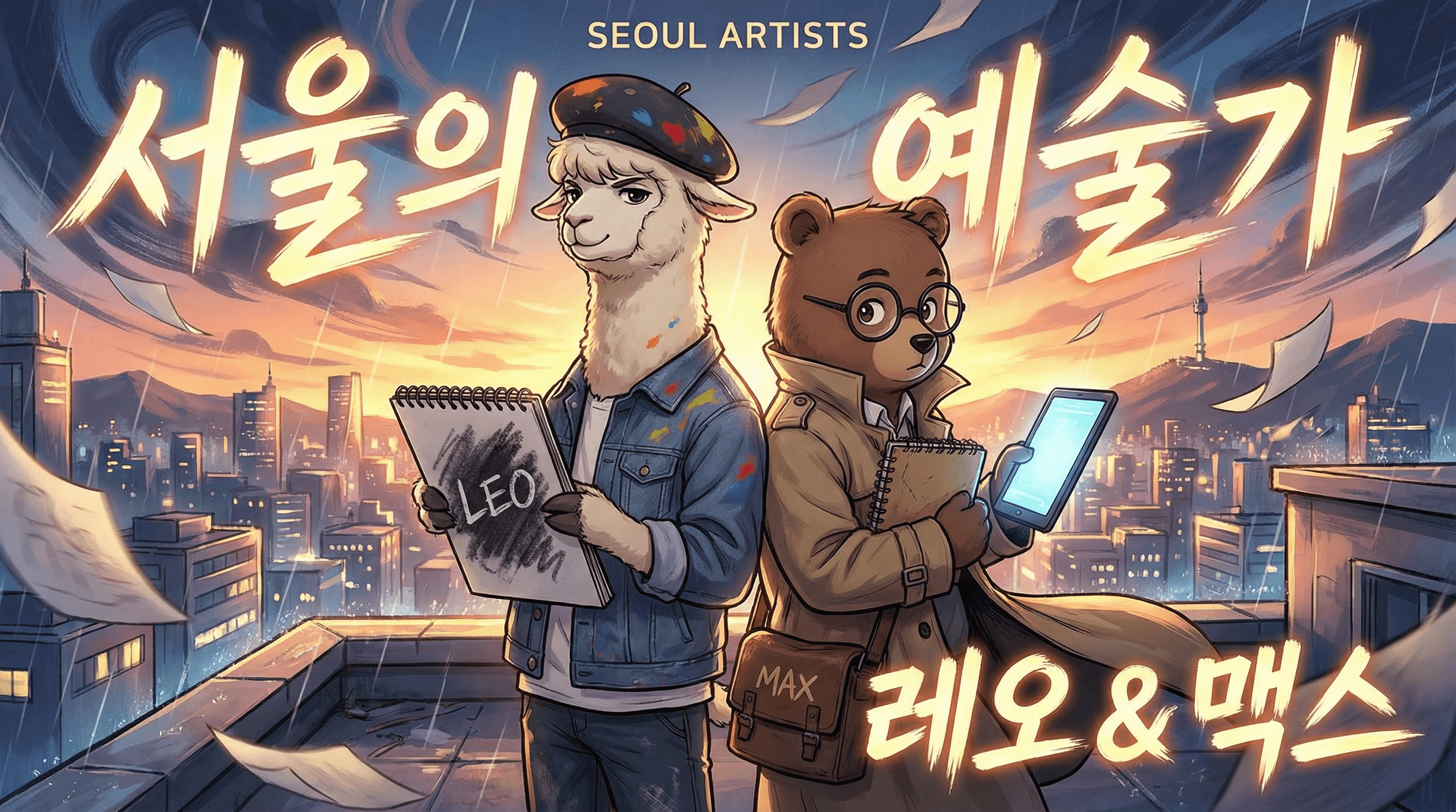 Manga IP Storyboard: Leo & Max Layout 75 (Korean Webtoon · Full Color)