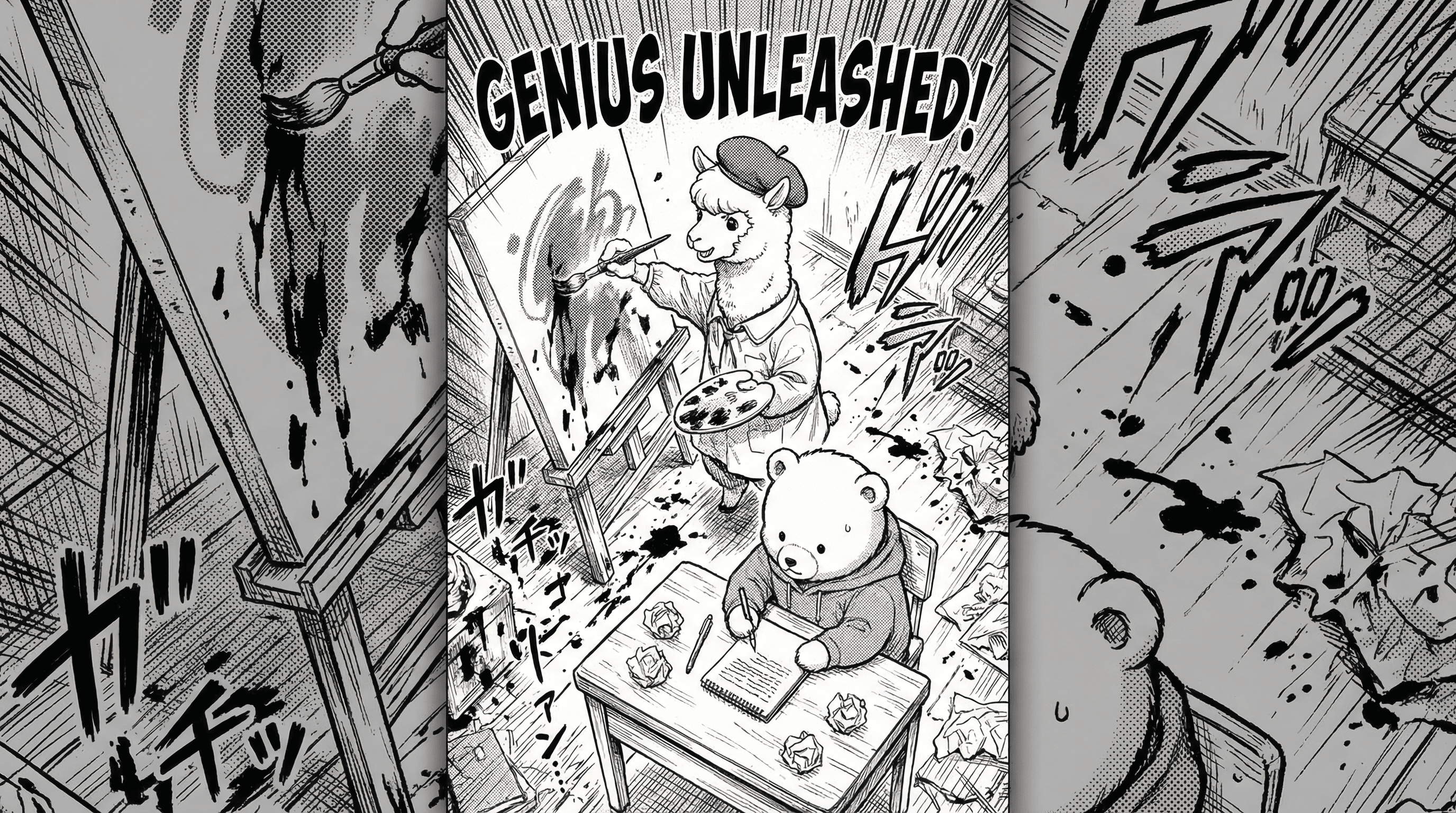 Manga IP Storyboard: Leo & Max Layout 76 (Japanese Manga · Black & White)