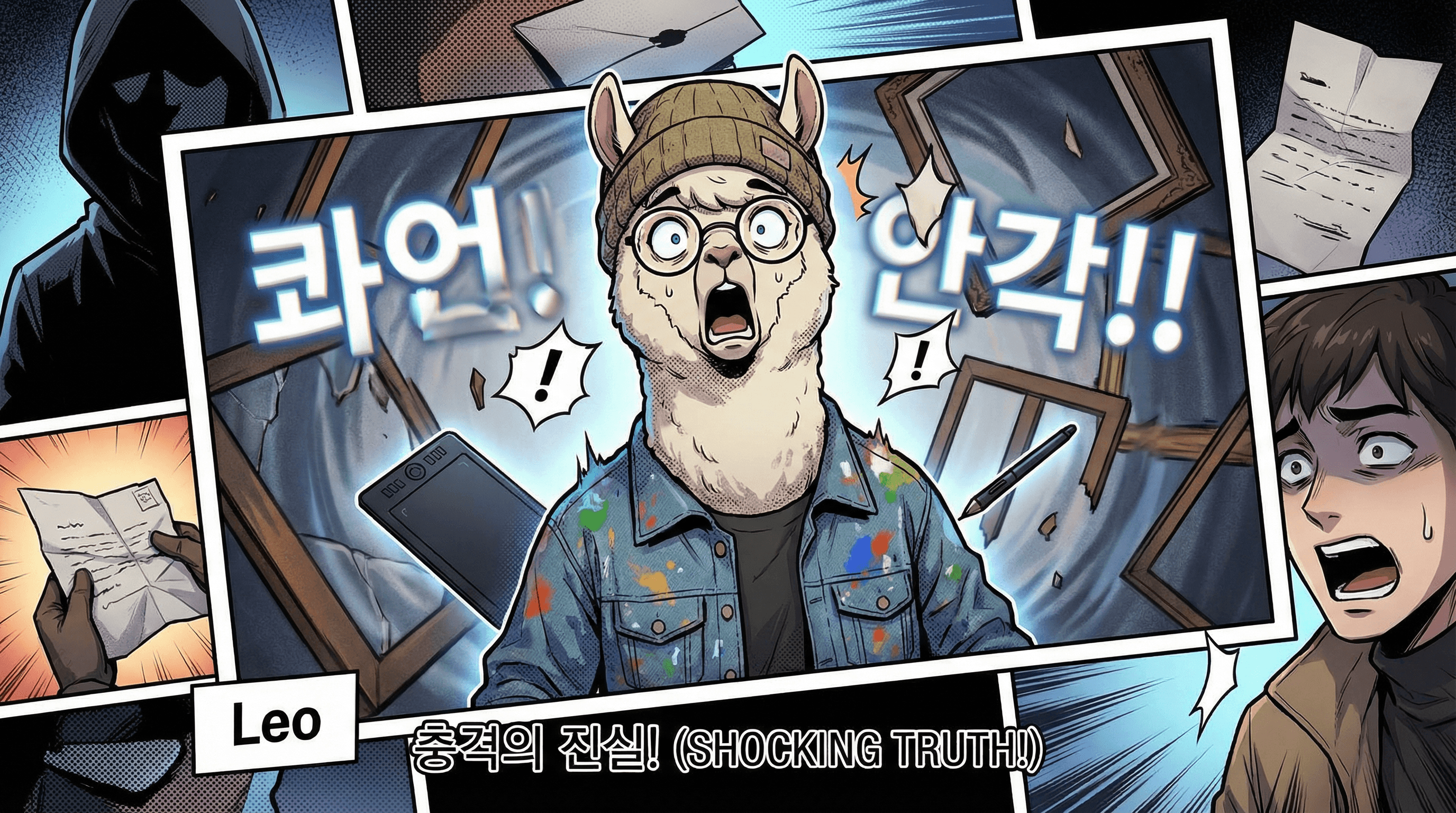 Manga IP Storyboard: Leo & Max Layout 8 (Korean Webtoon · Full Color)