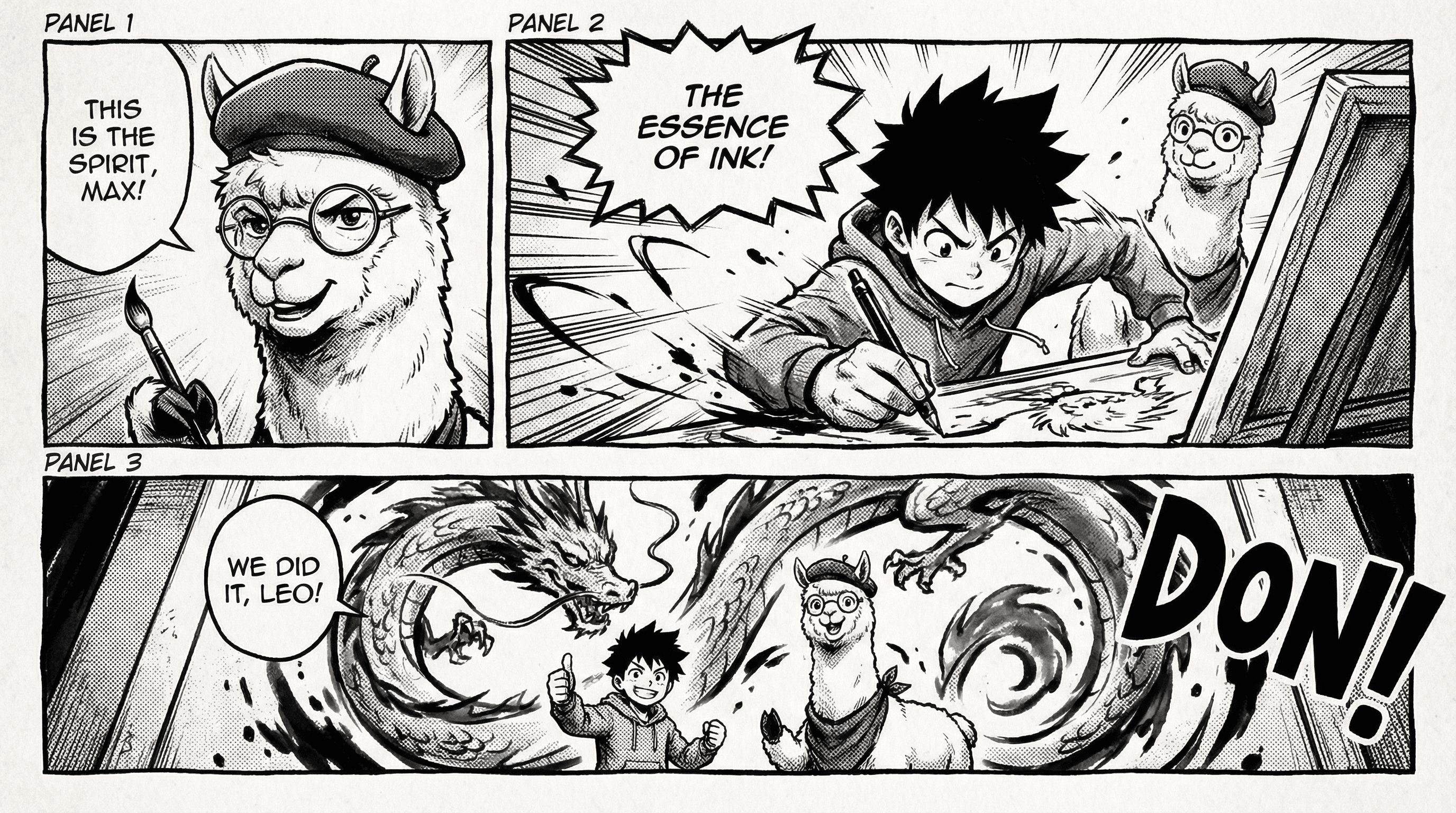 Manga IP Storyboard: Leo & Max Layout 9 (Japanese Manga · Black & White)