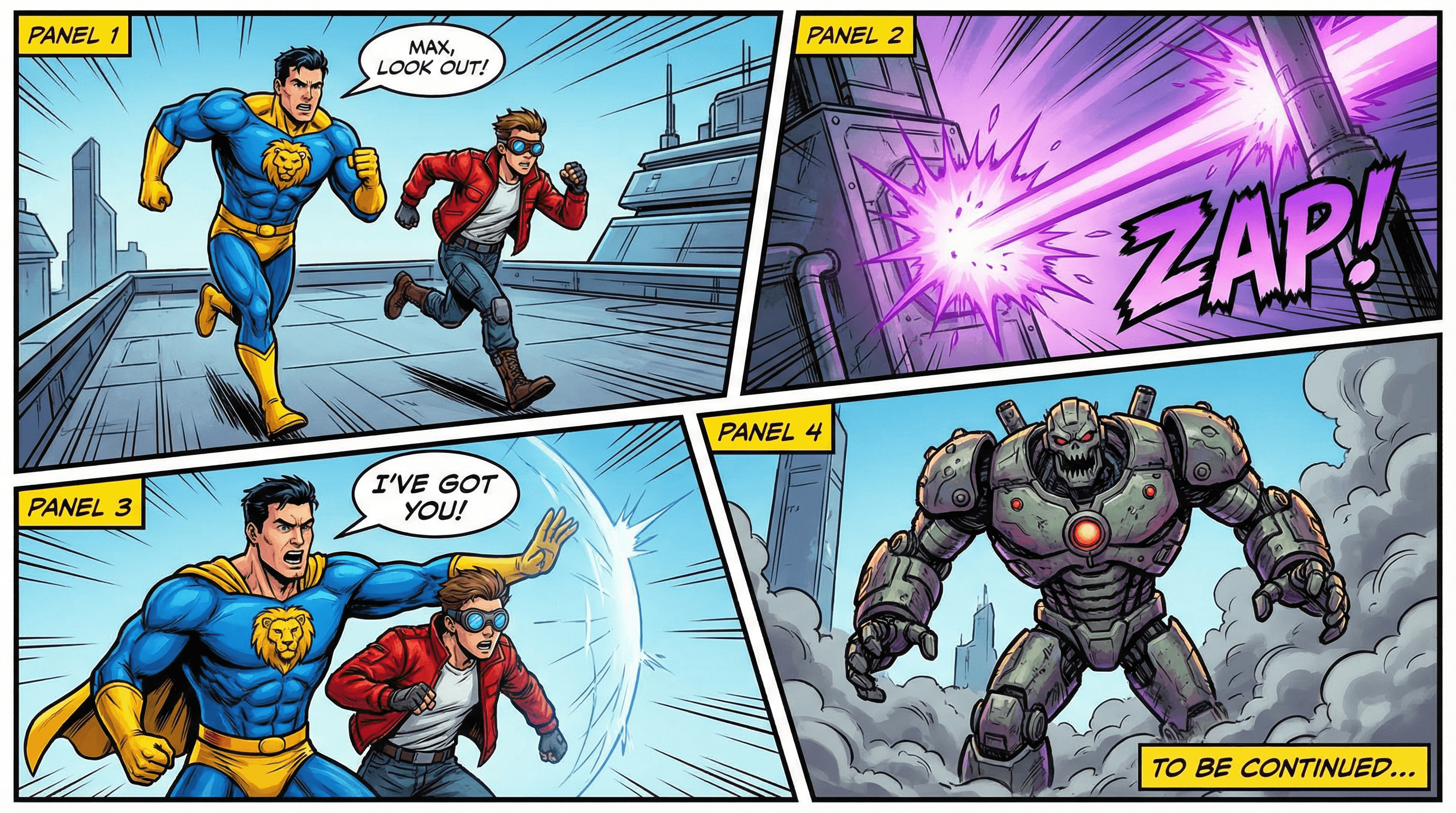 Manga IP Storyboard: Leo & Max Layout 97 (American Comic · Full Color)