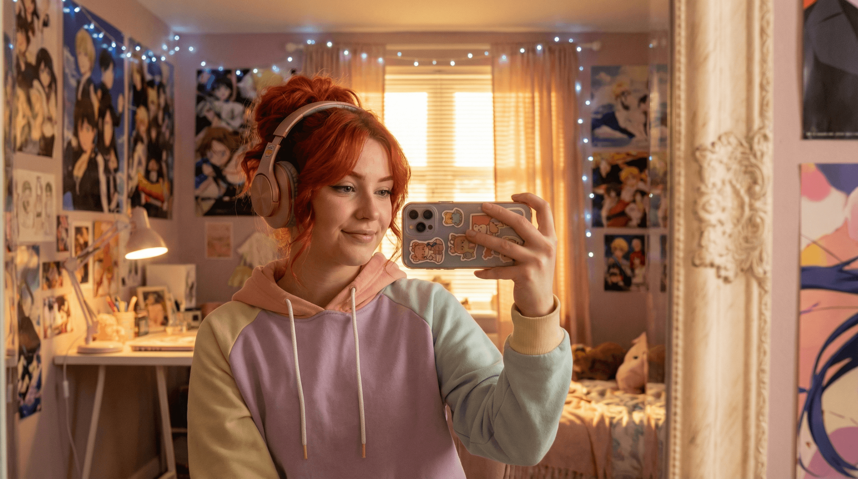 Ultra Realistic Kawaii Gamer Girl Mirror Selfie