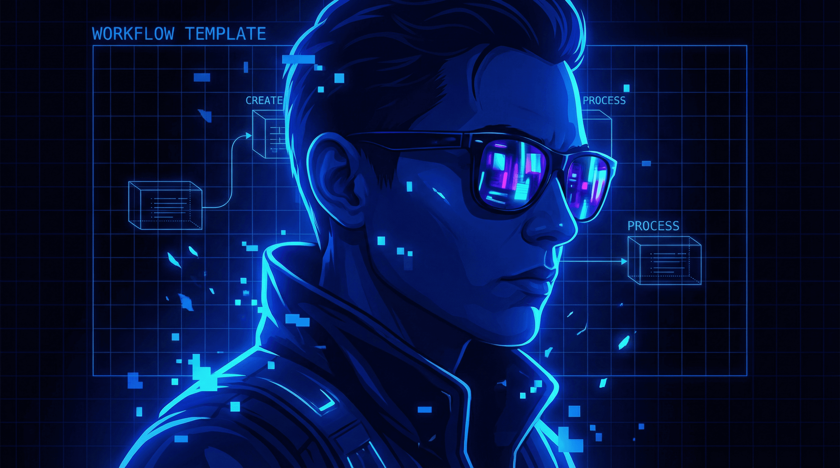 Synthwave Monochromatic Portrait with Bokeh