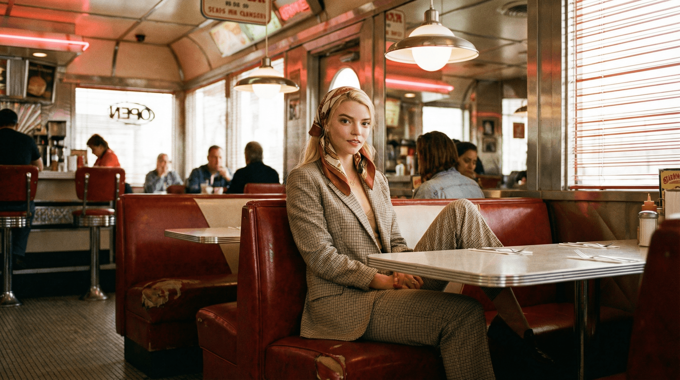 Anya Taylor-Joy Retro Diner Fashion Shoot