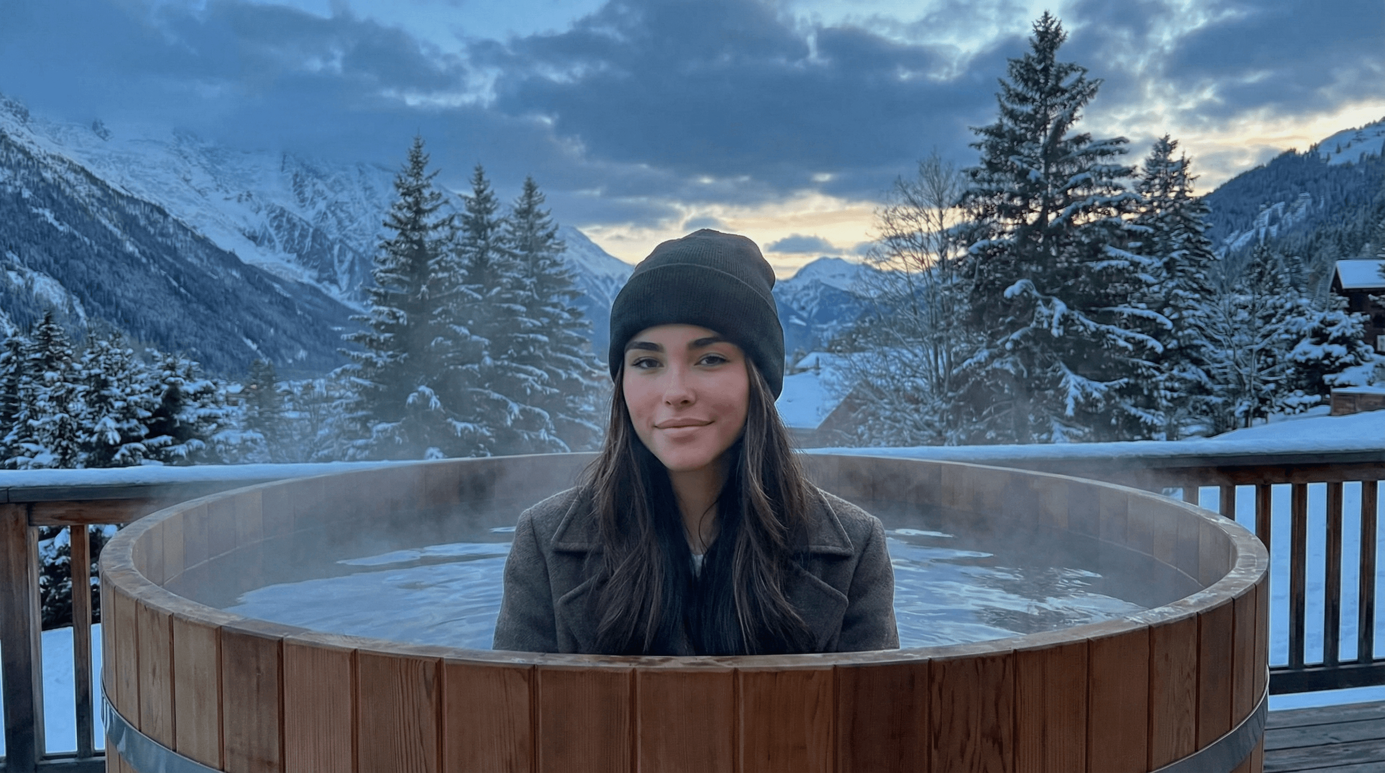 Madison Beer Alpine Hot Tub Portrait (No Makeup)