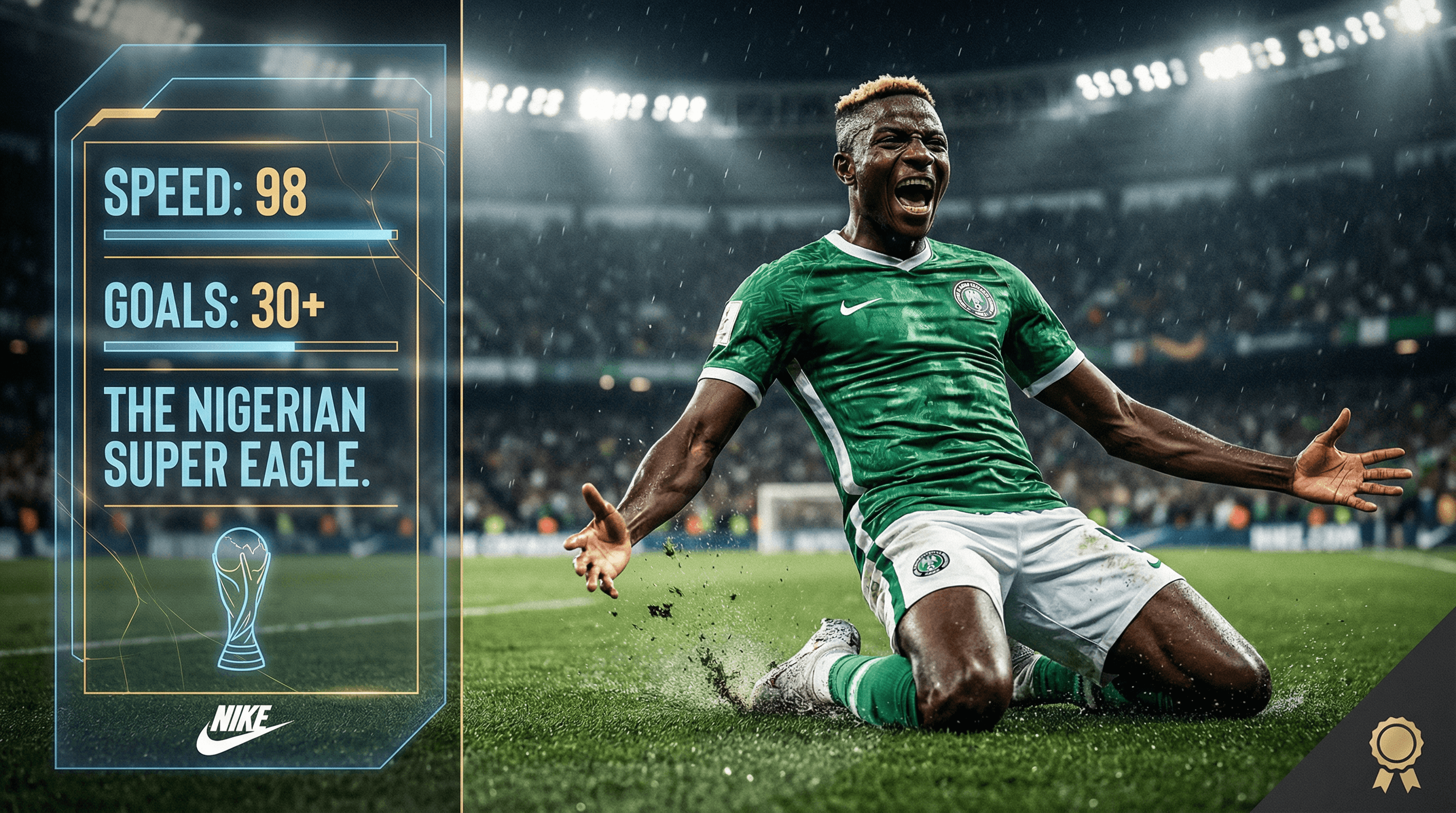 Sports Equipment Infographic Layout of Victor Osimhen