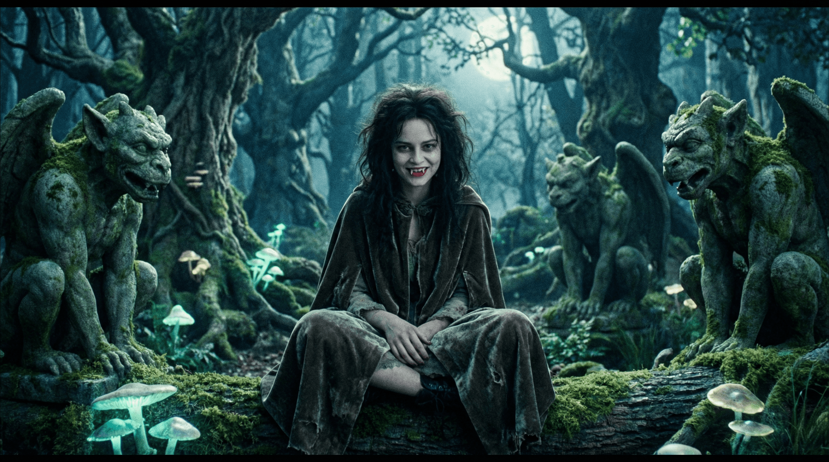 Detailed Character Prompt: Vampire Girl with Werewolves